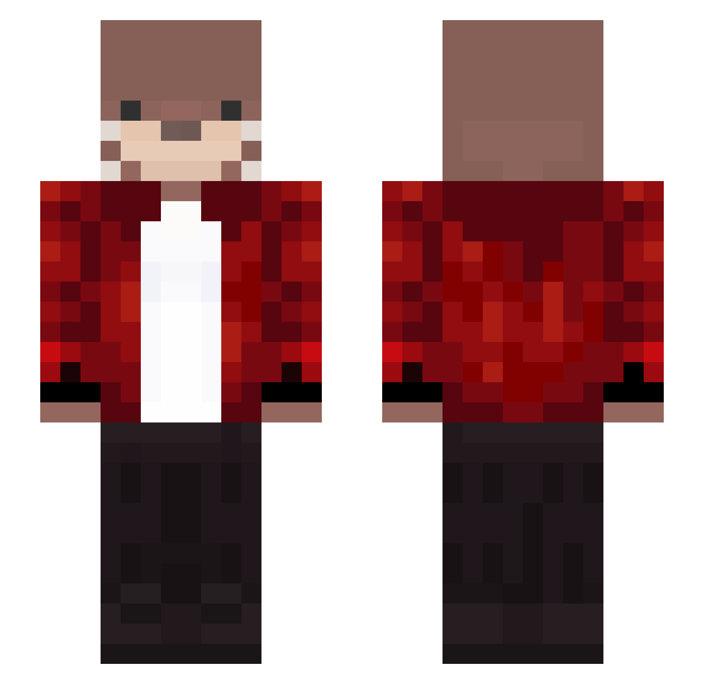 Xezb3th Minecraft skin, front and back view