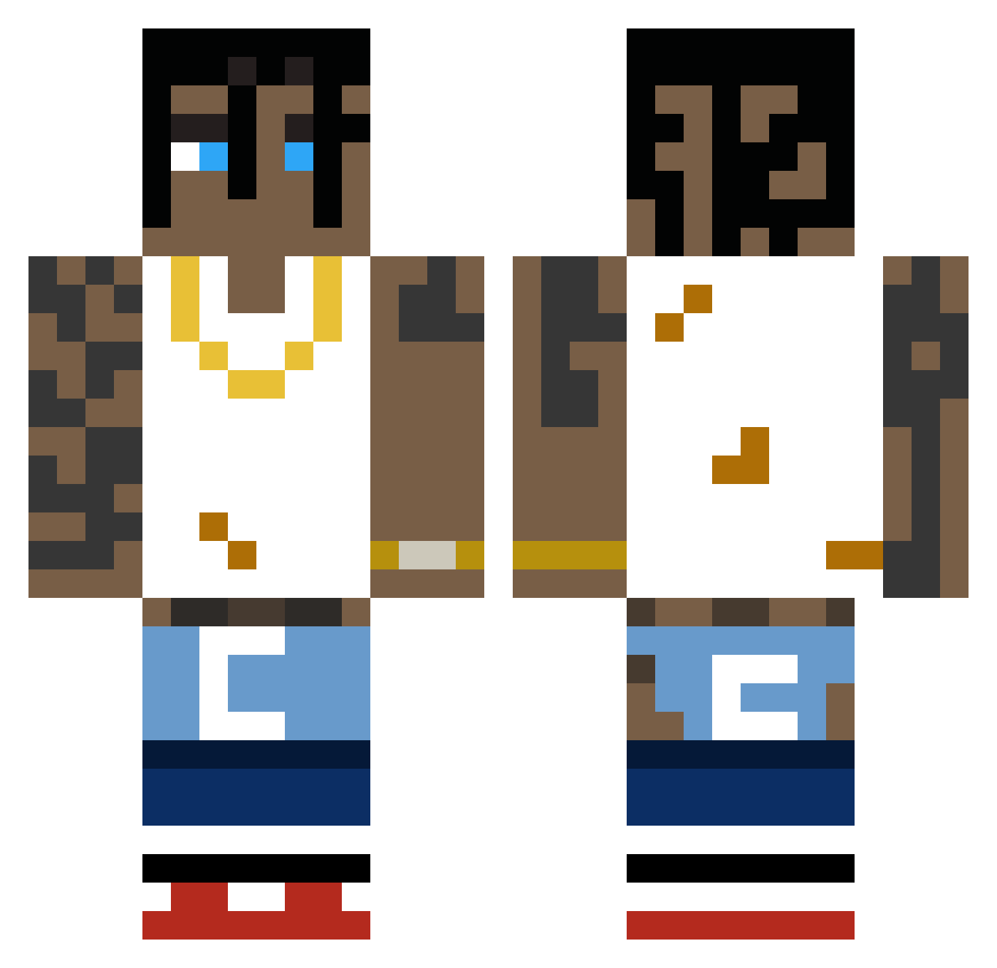 Sandwichlord273 Minecraft skin, front and back view