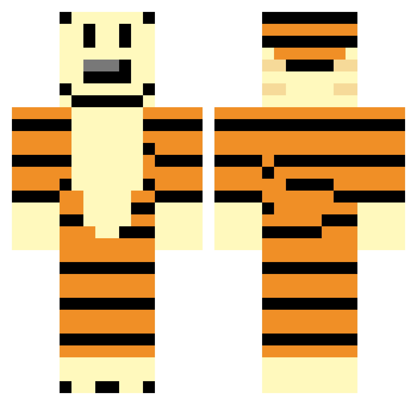 IdeoPraxist Minecraft skin, front and back view