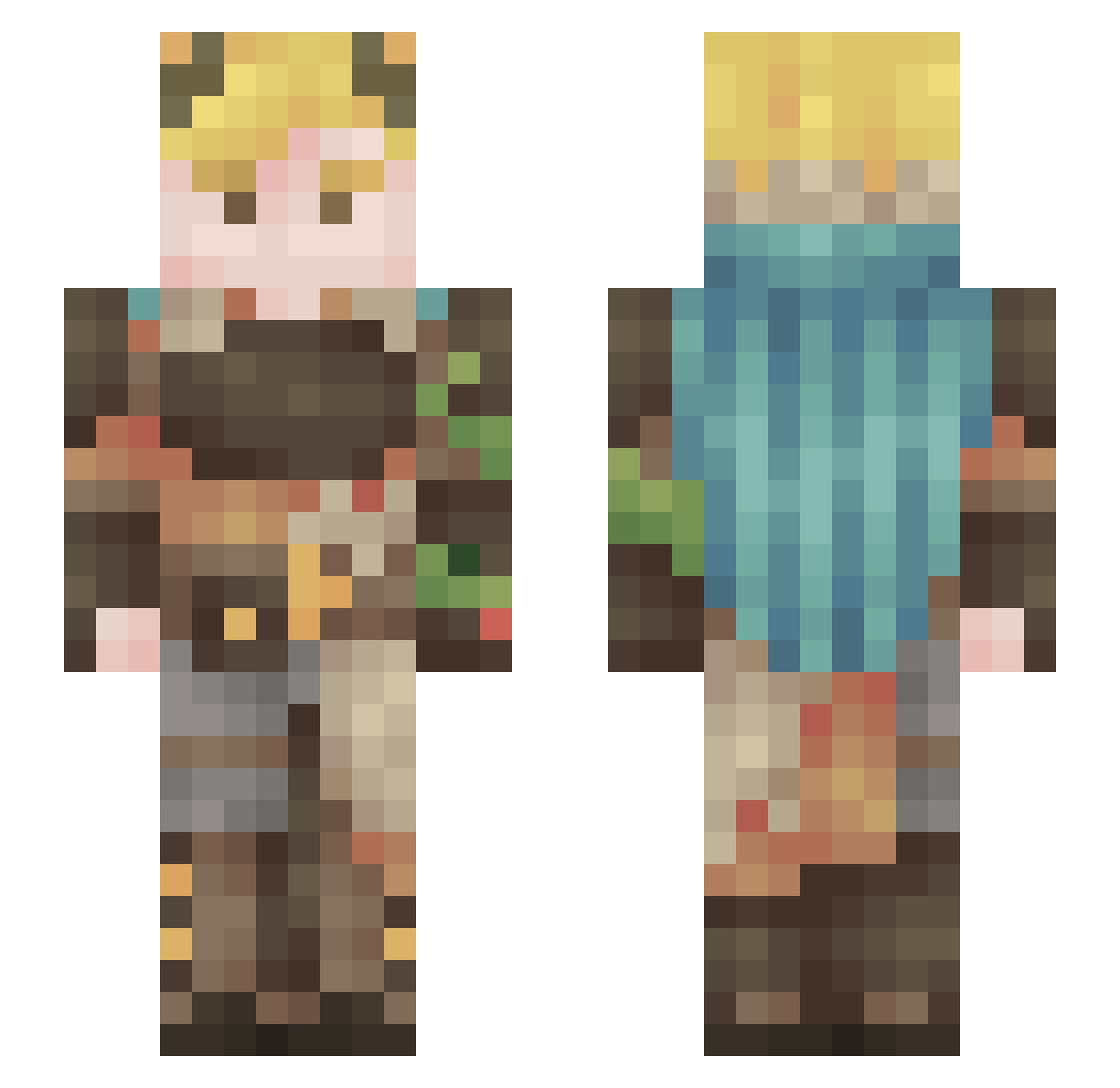th3on10n Minecraft skin, front and back view