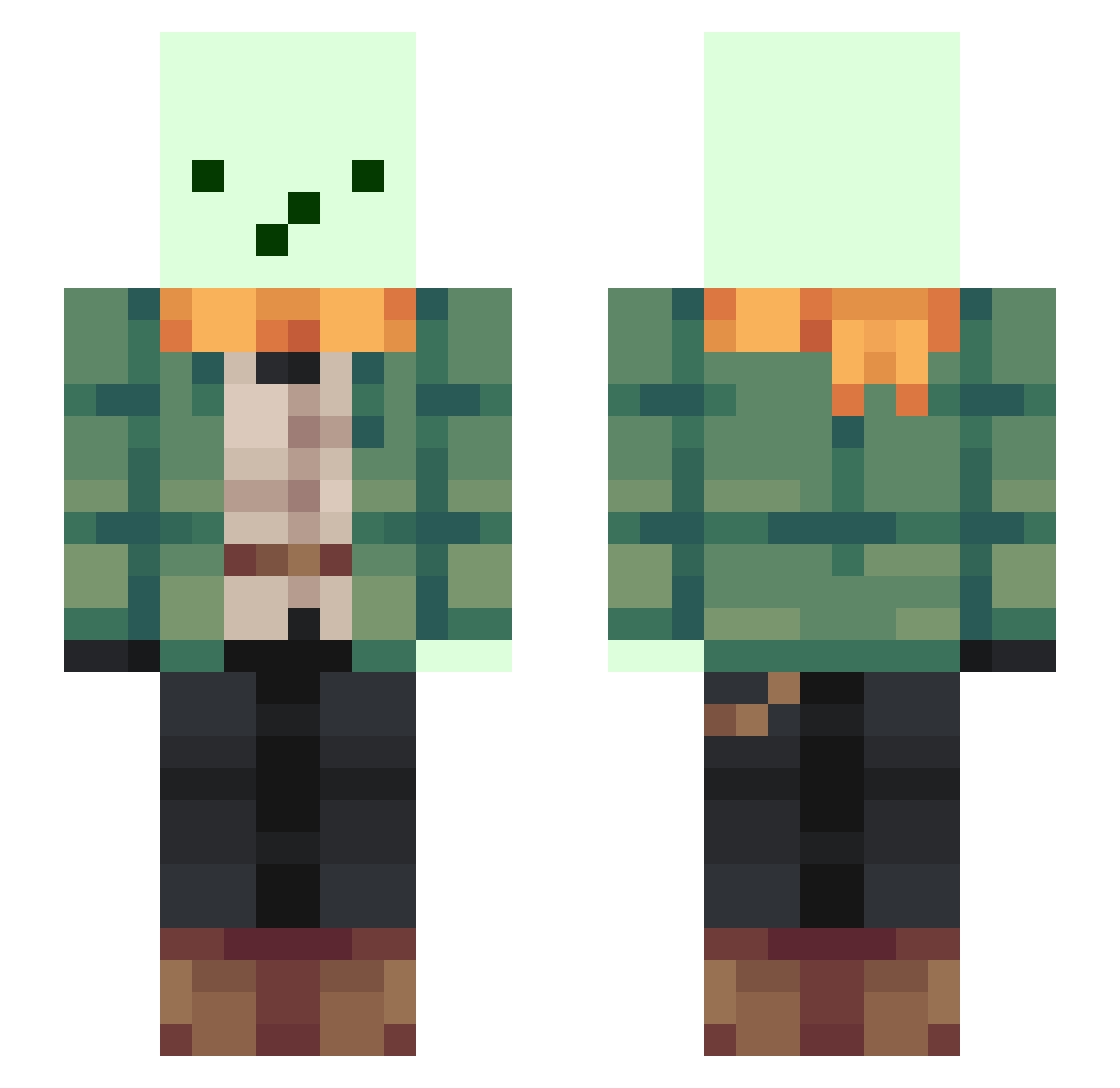 aviistal Minecraft skin, front and back view