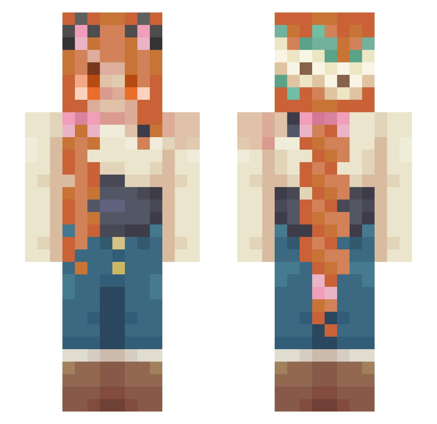 ratfox_ Minecraft skin, front and back view