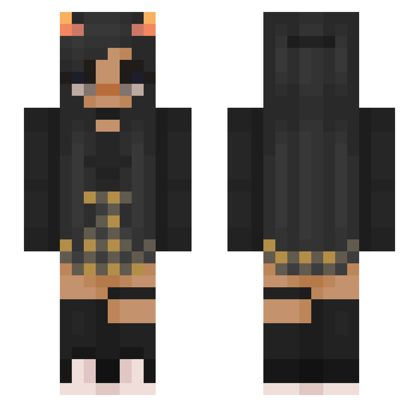 Smooshyvans Minecraft skin, front and back view
