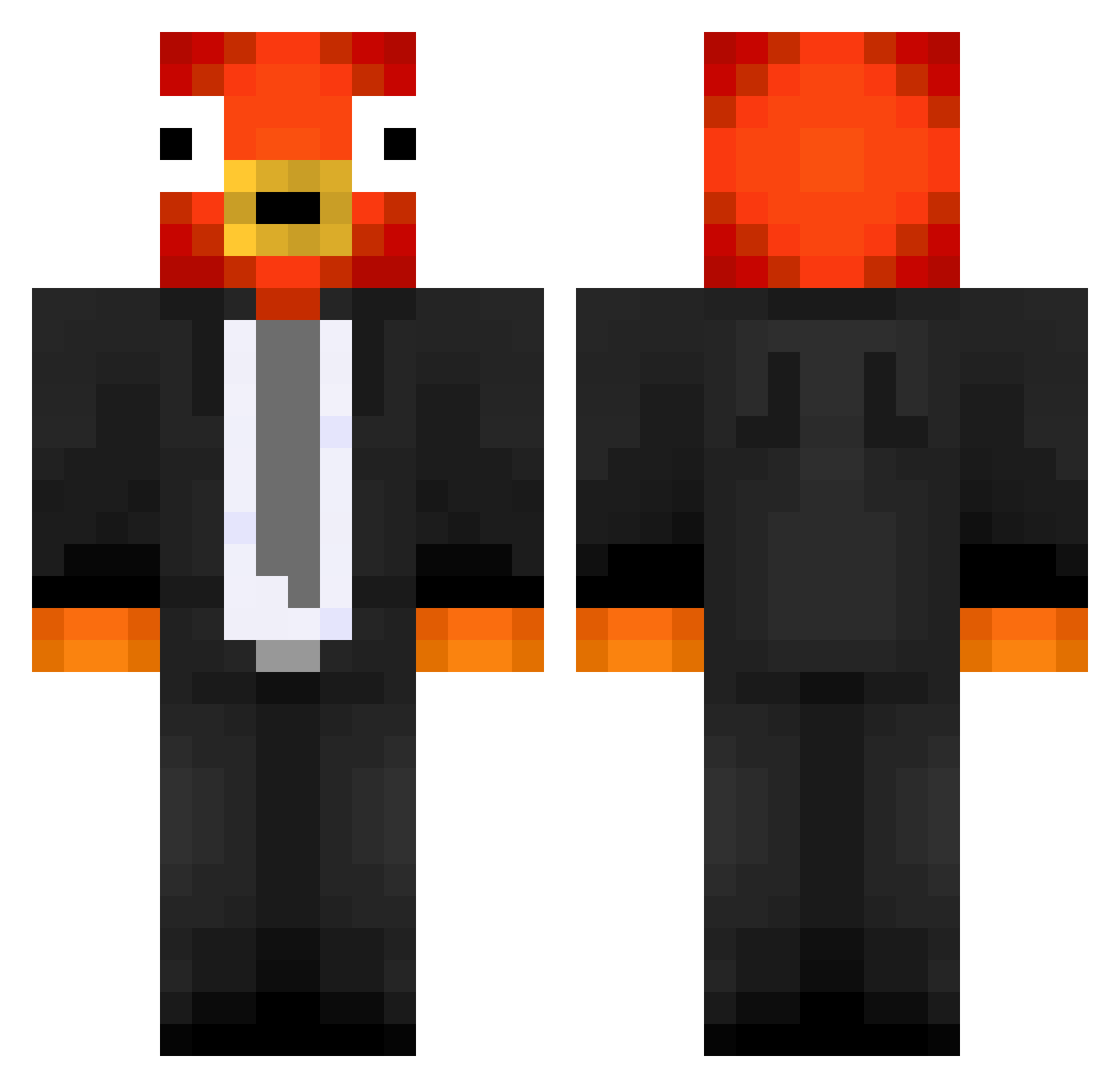 squffedup Minecraft skin, front and back view