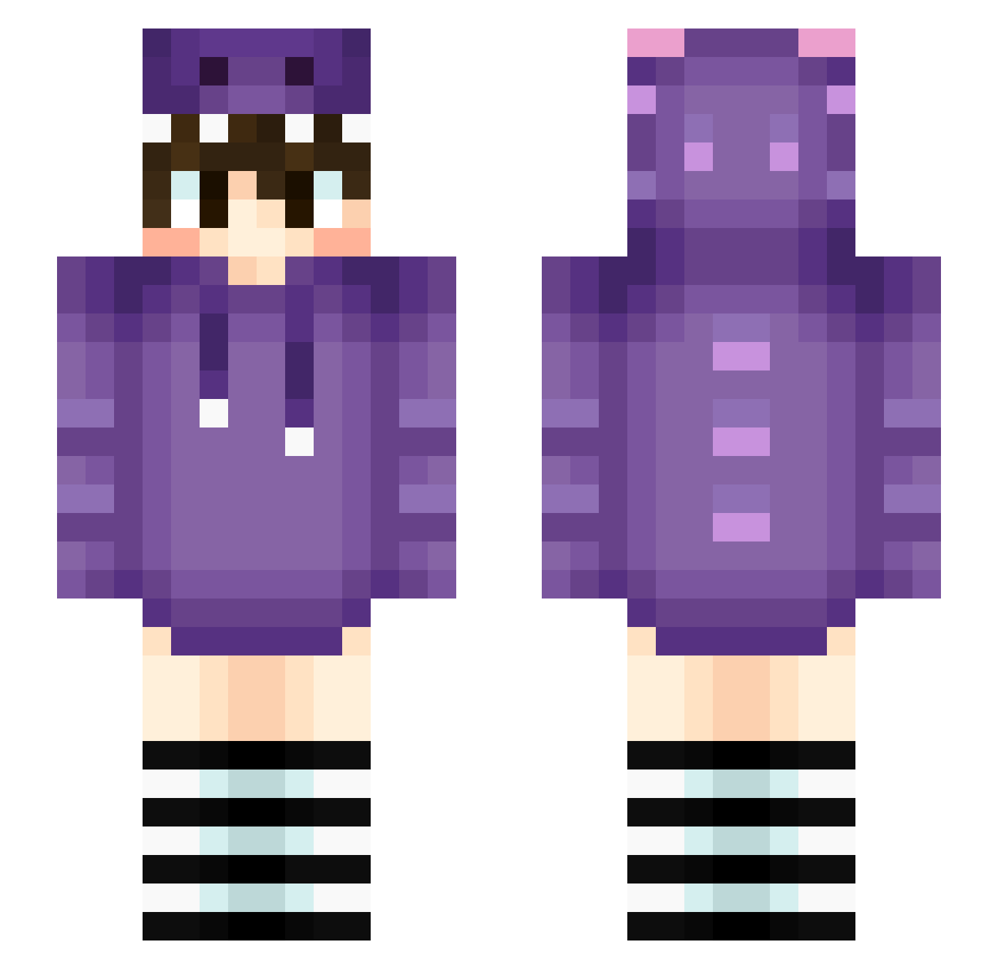 WackoFall1 Minecraft skin, front and back view