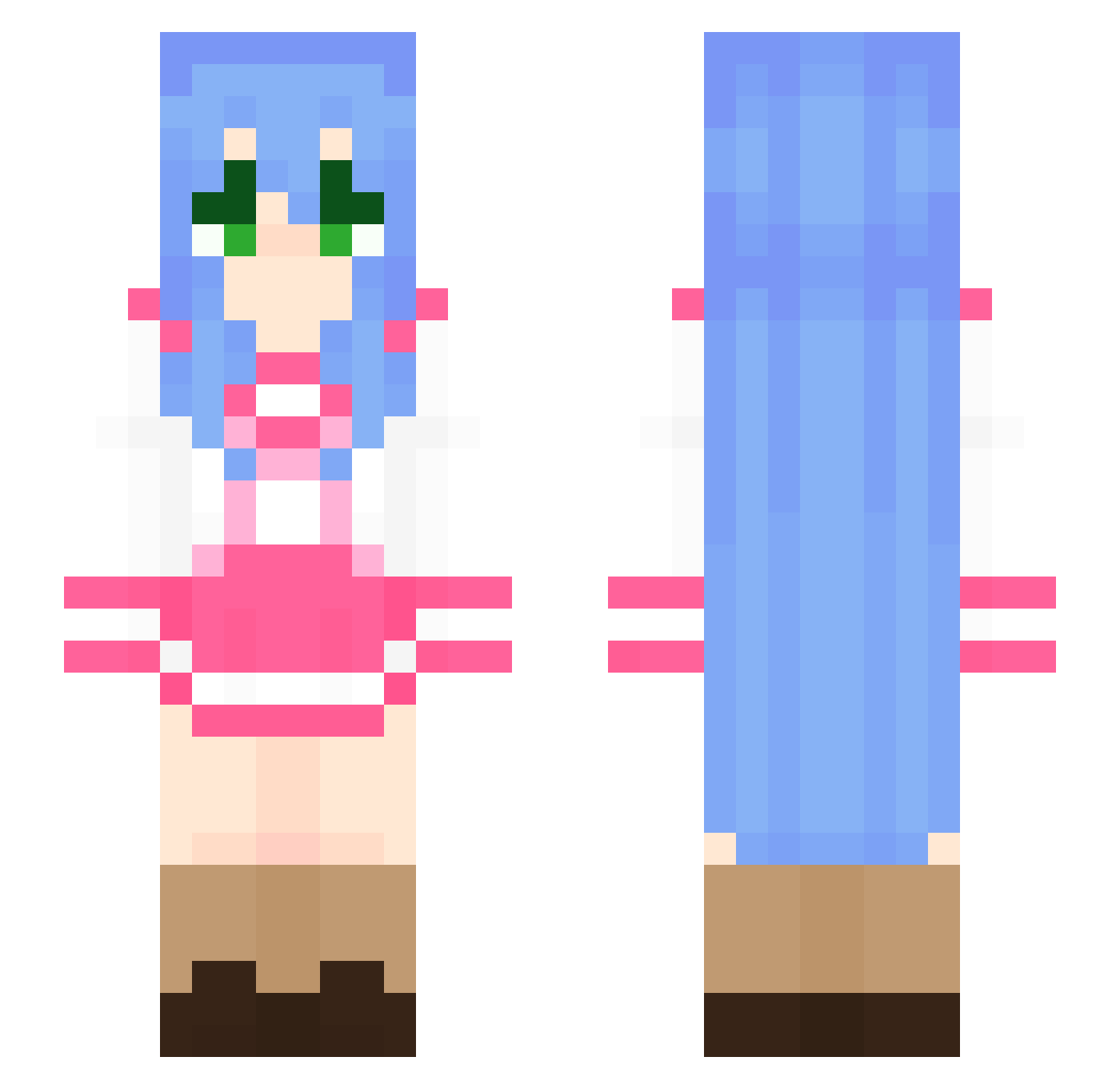 scenegirlslove Minecraft skin, front and back view