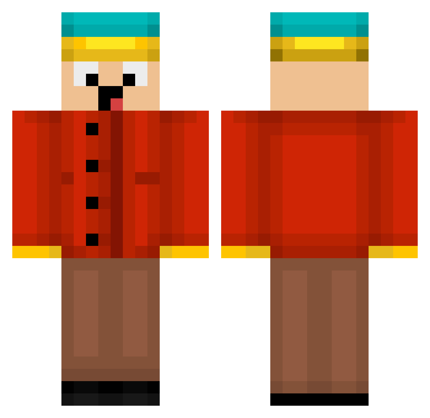 Visquin_ Minecraft skin, front and back view
