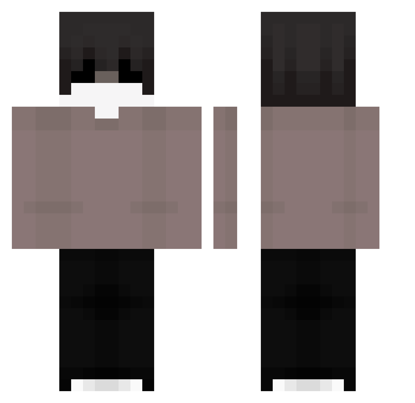 Qwintx Minecraft skin, front and back view