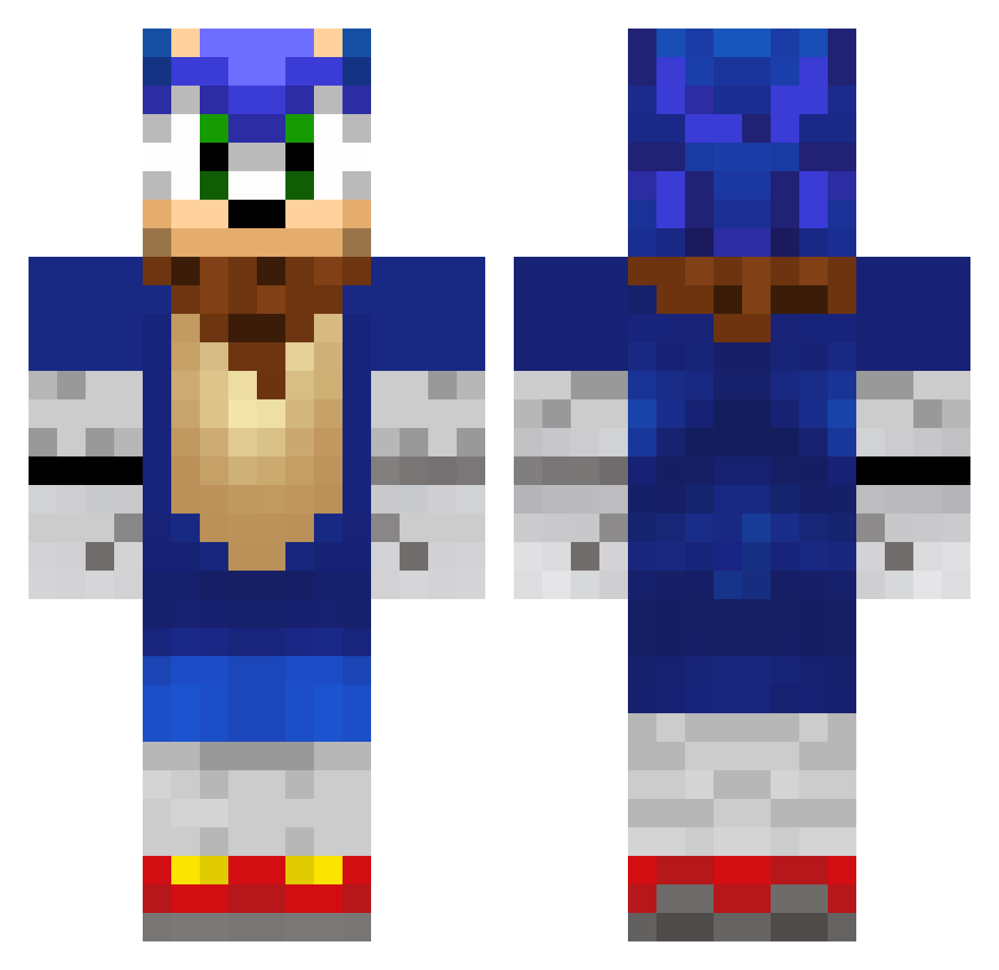 zCLXPZZZ Minecraft skin, front and back view