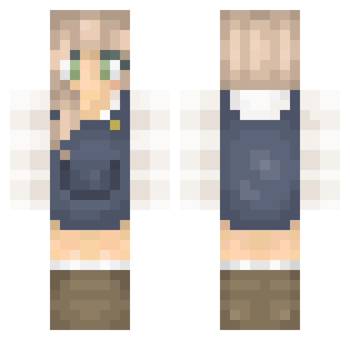 PinkPiglet7613 Minecraft skin, front and back view