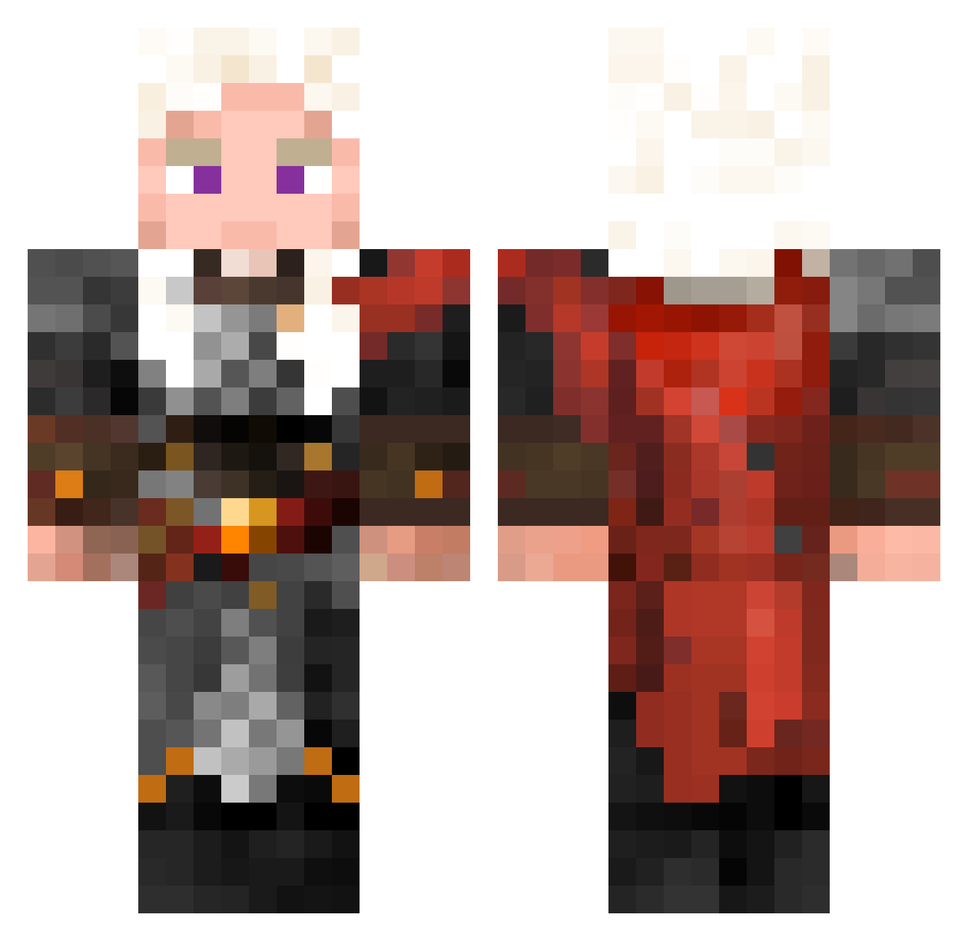 JPrimee Minecraft skin, front and back view