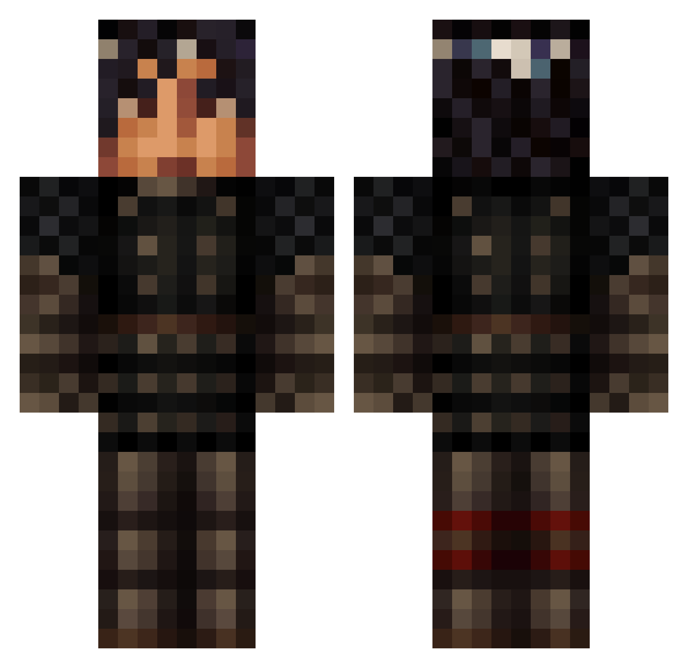 Brigandry Minecraft skin, front and back view