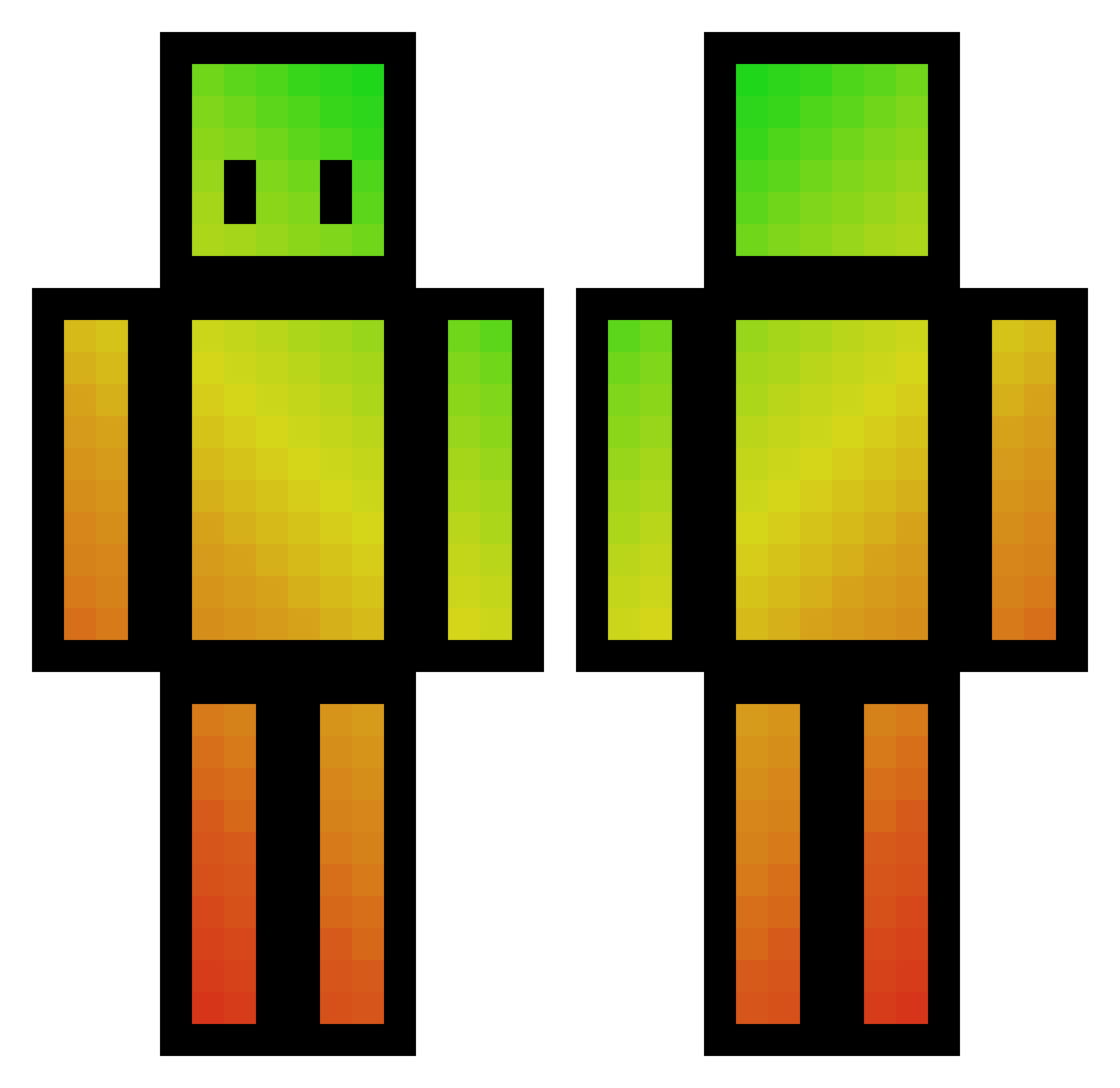 ginitoxx Minecraft skin, front and back view