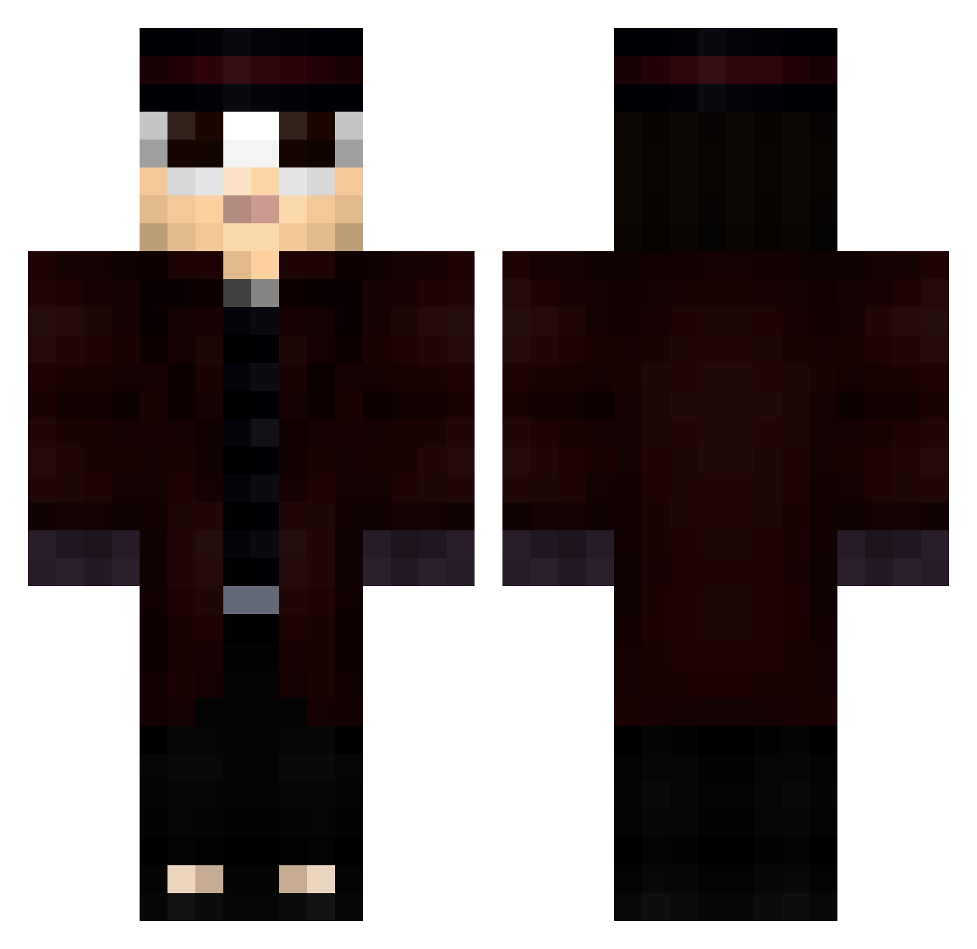 amkrinkle Minecraft skin, front and back view
