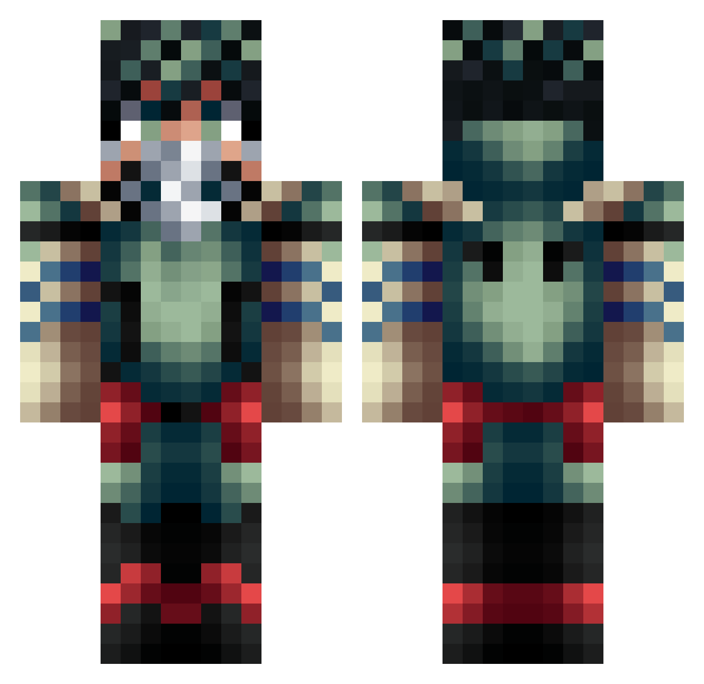 pokemonek007 Minecraft skin, front and back view