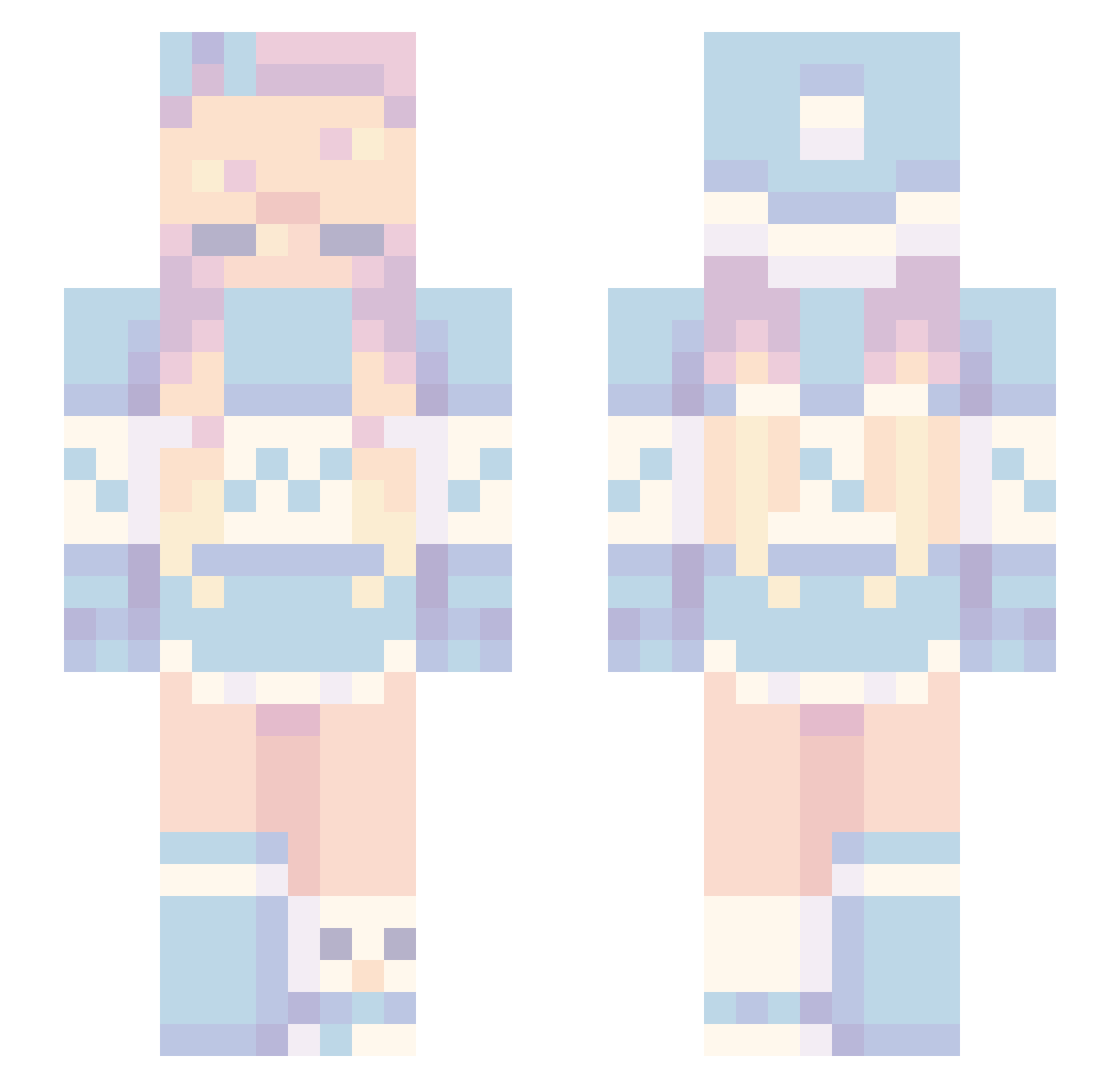 Sophiiachan Minecraft skin, front and back view