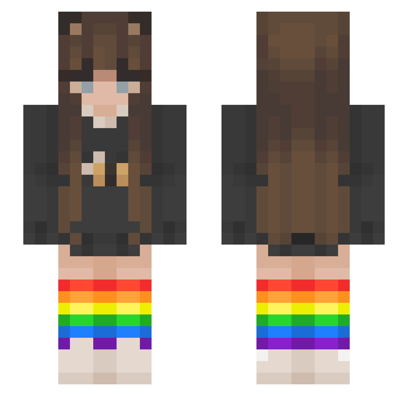 MushroomFX Minecraft skin, front and back view
