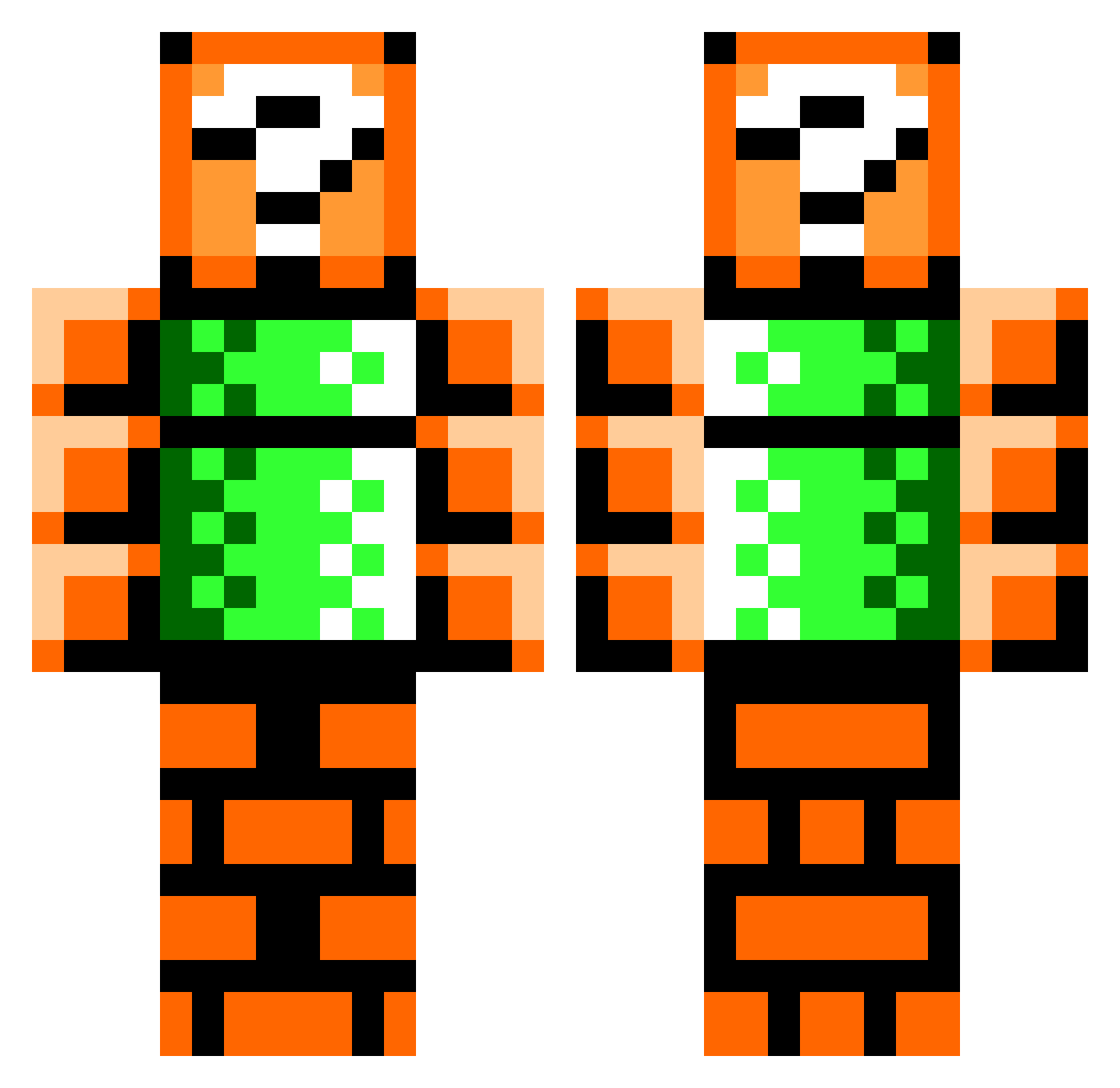 Twannieboy64 Minecraft skin, front and back view