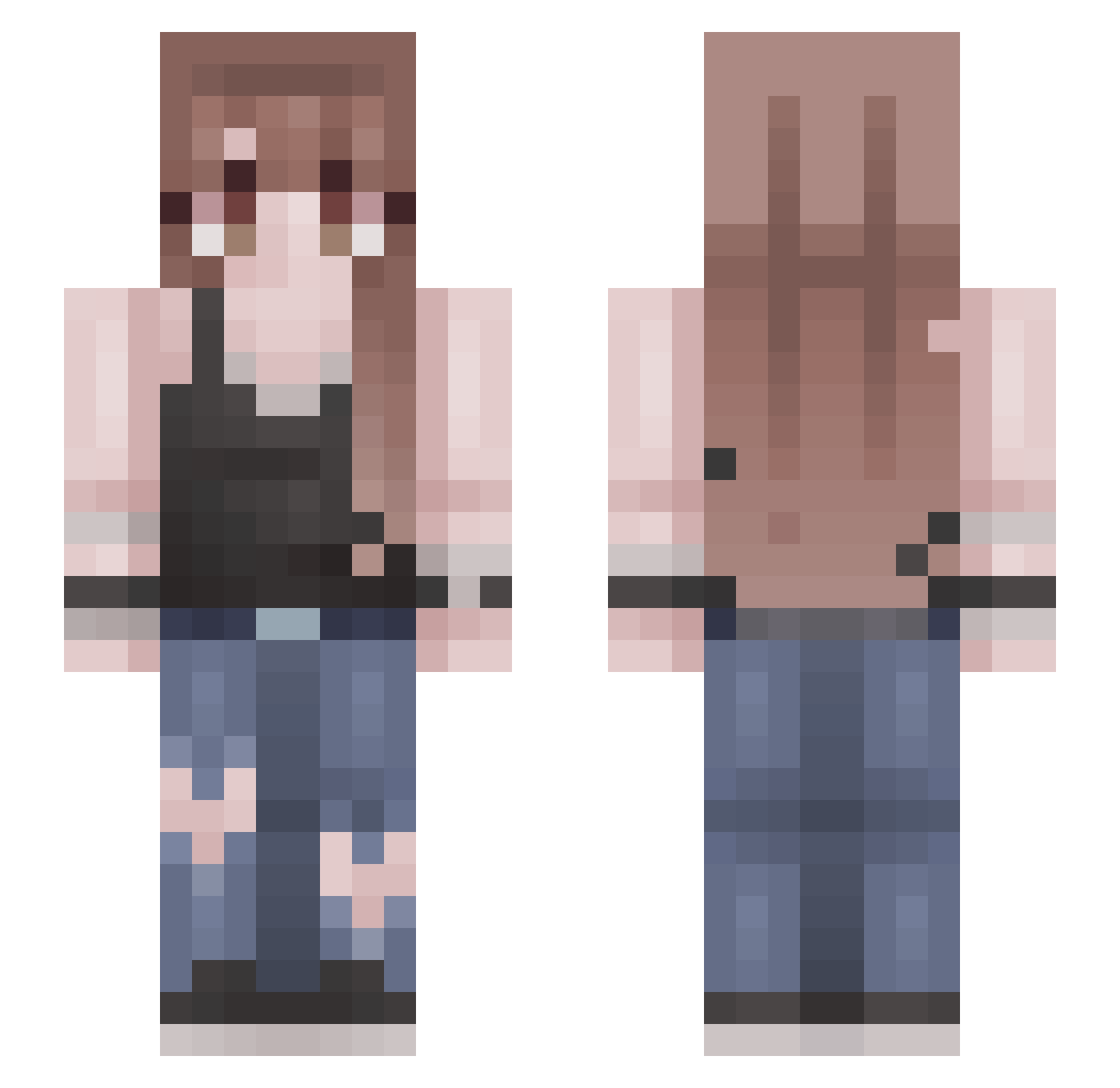 _Esquizo Minecraft skin, front and back view