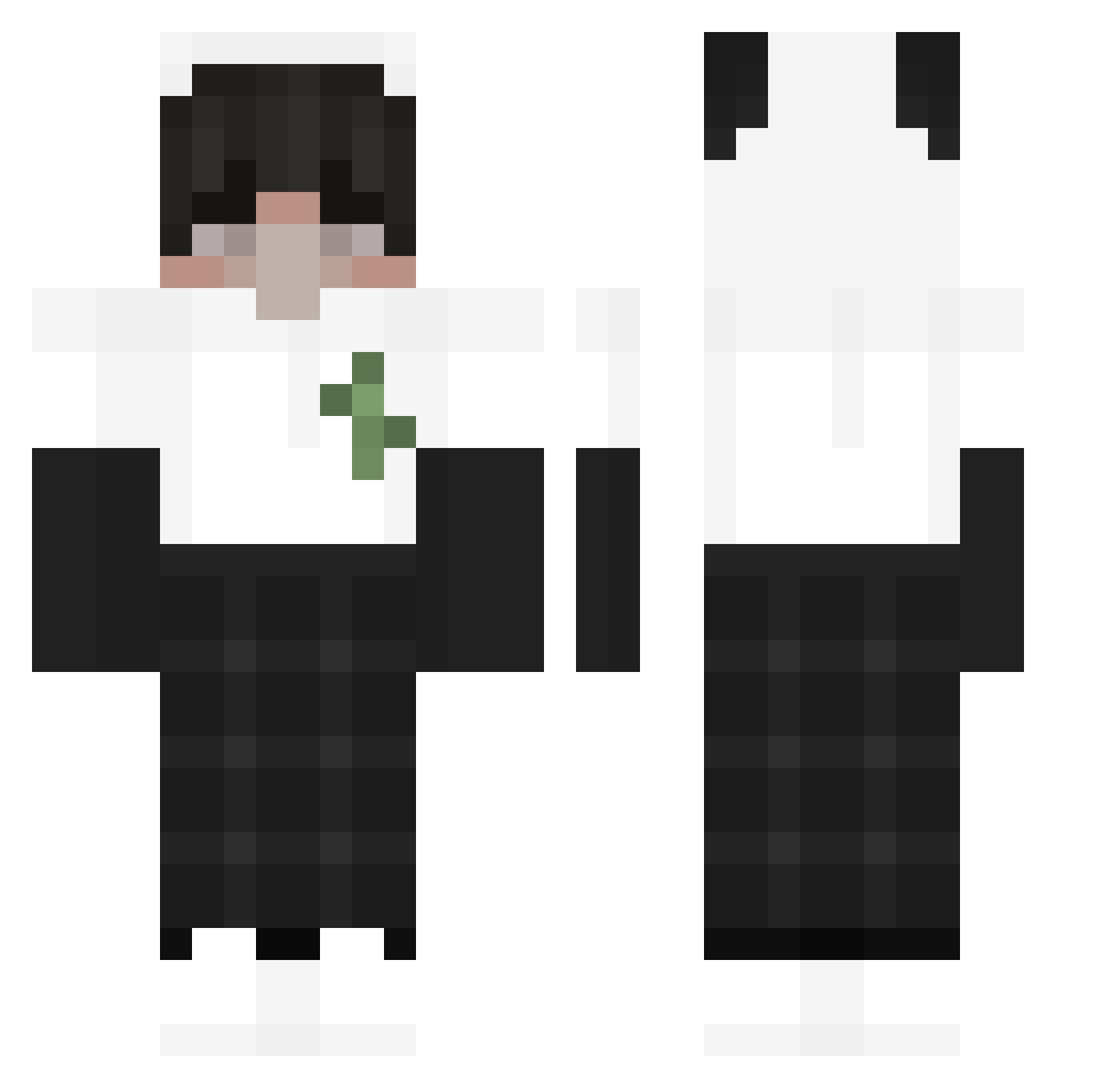suffr Minecraft skin, front and back view
