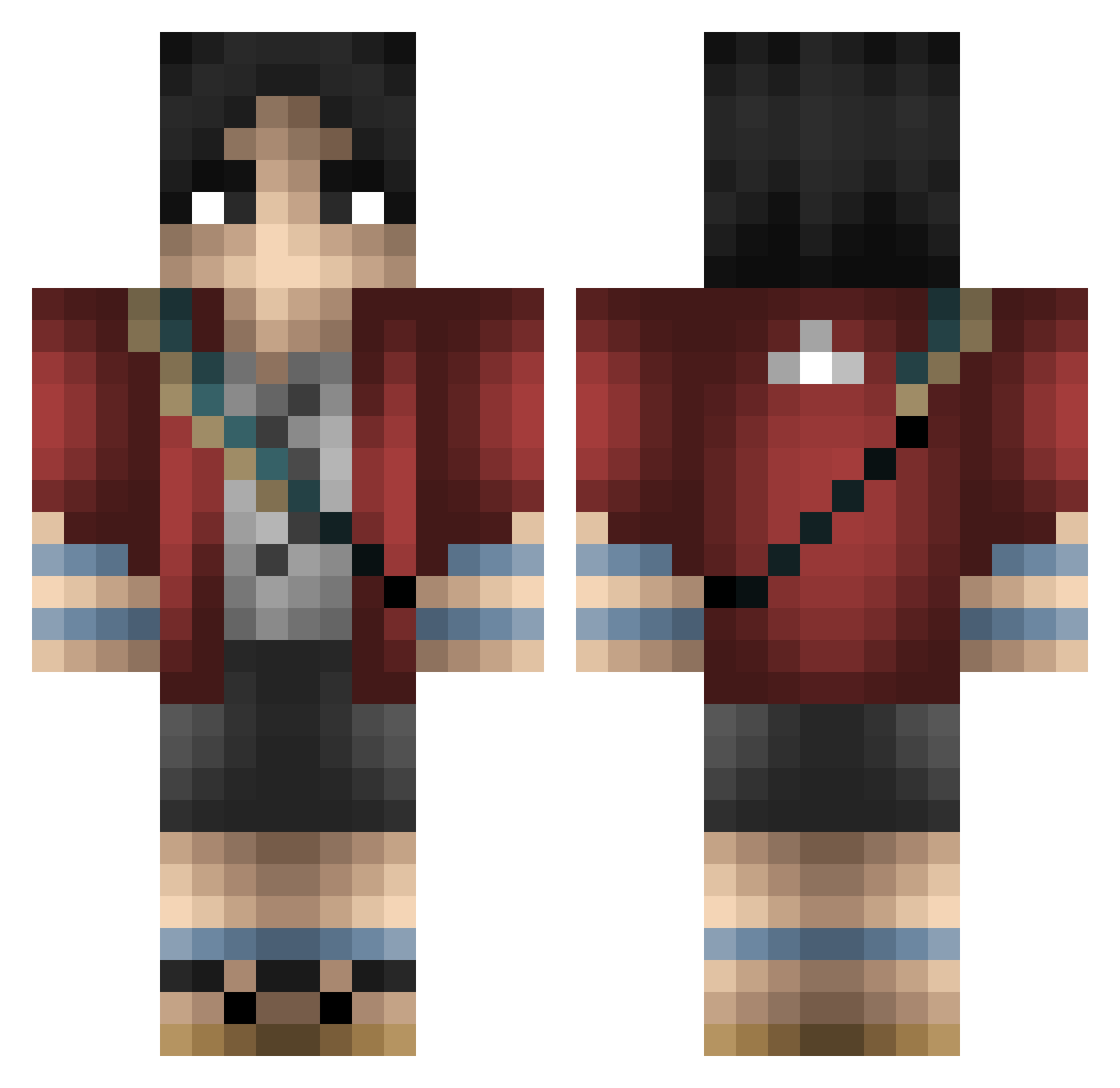 xuup Minecraft skin, front and back view