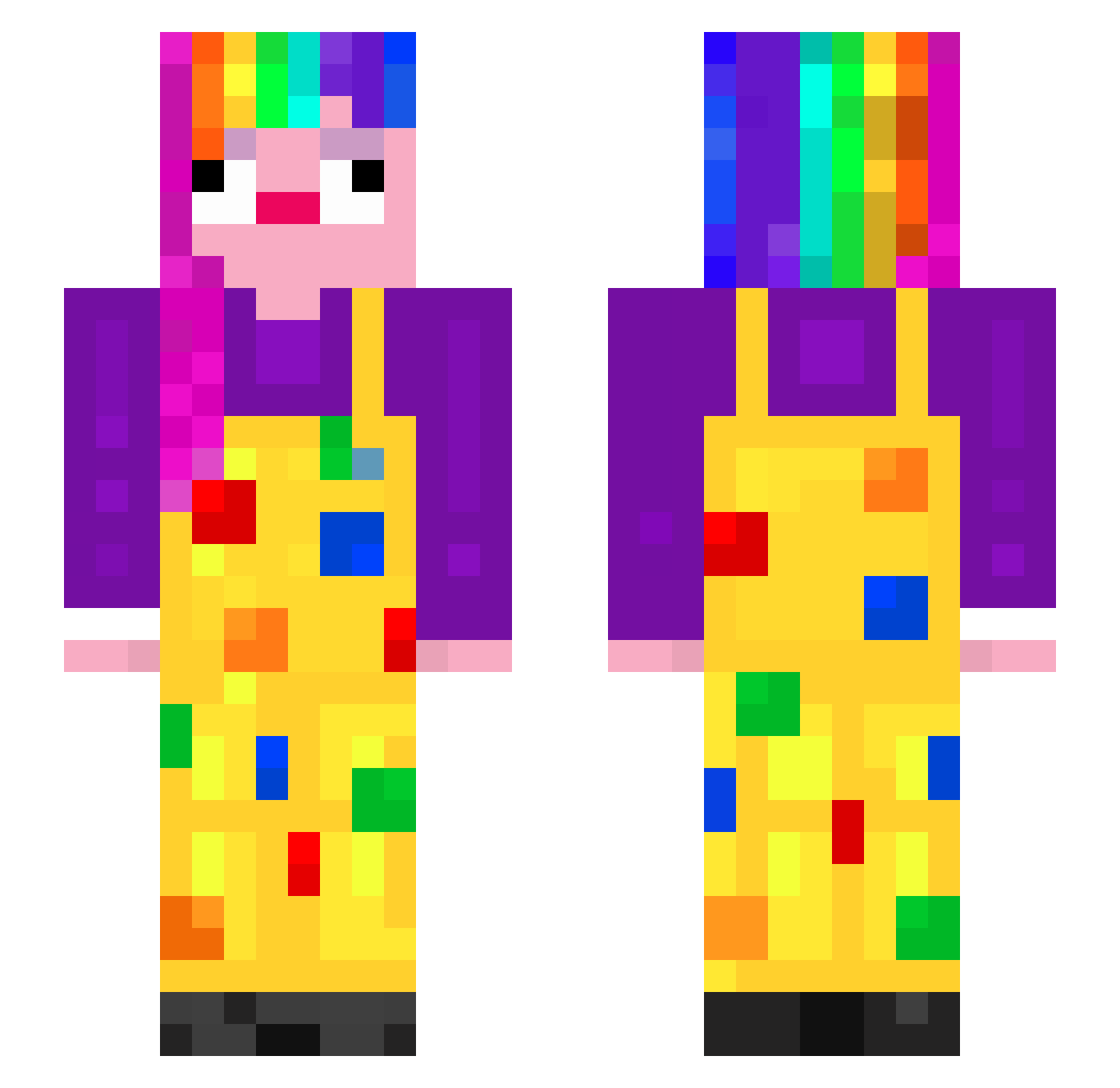 TangentBelt9954 Minecraft skin, front and back view