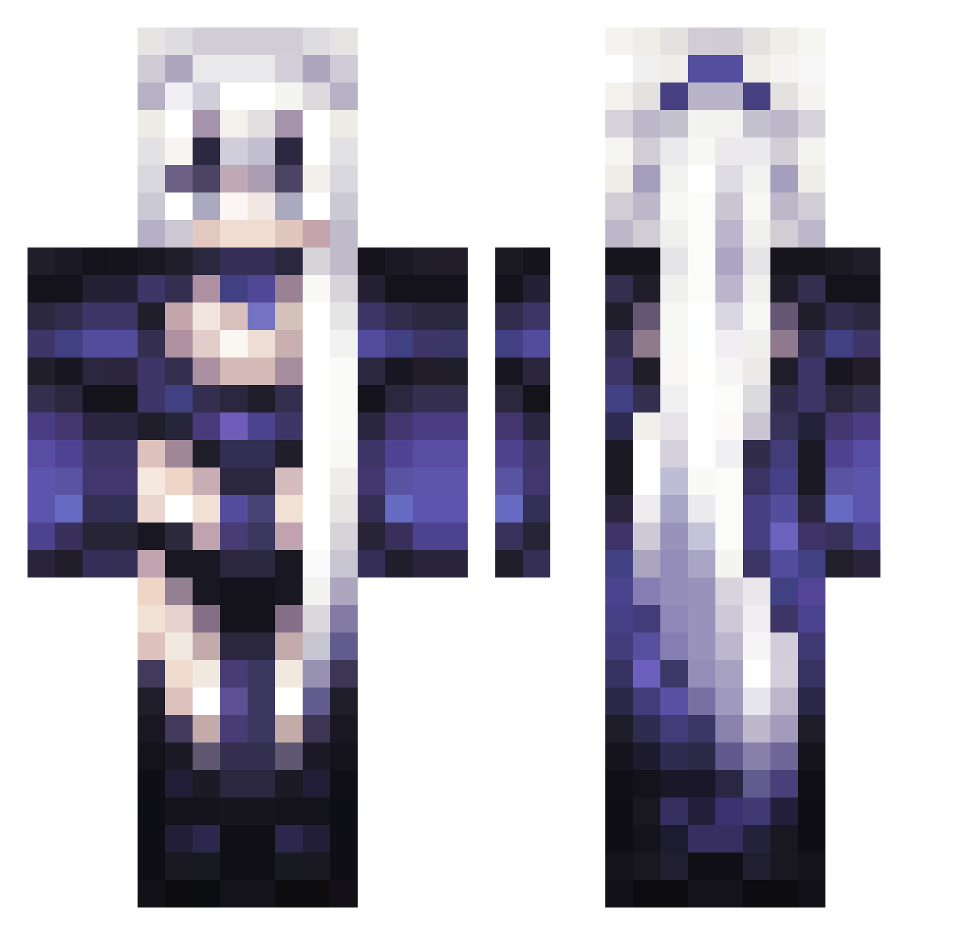 BibloVerse Minecraft skin, front and back view