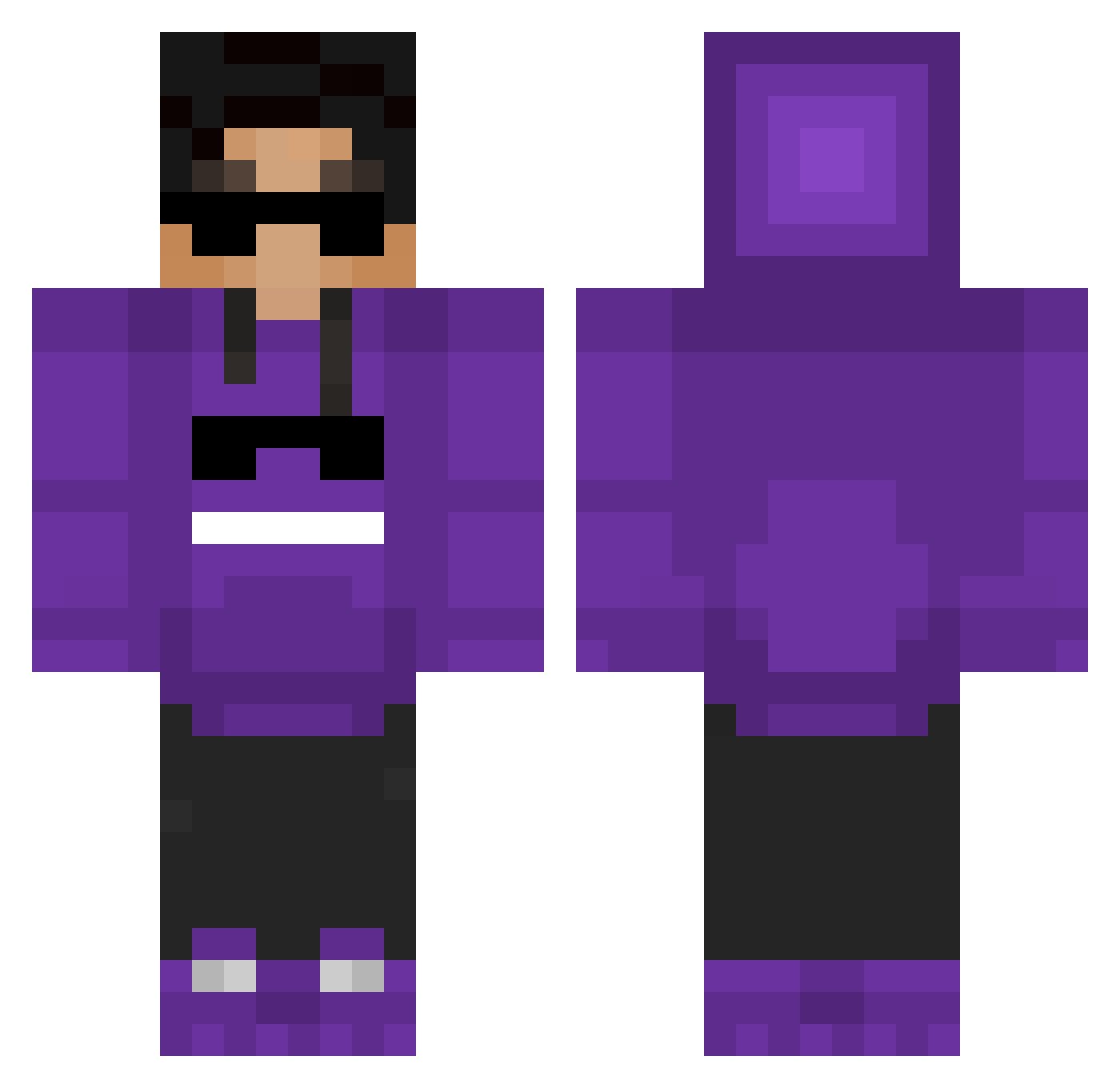 Qwertn Minecraft skin, front and back view
