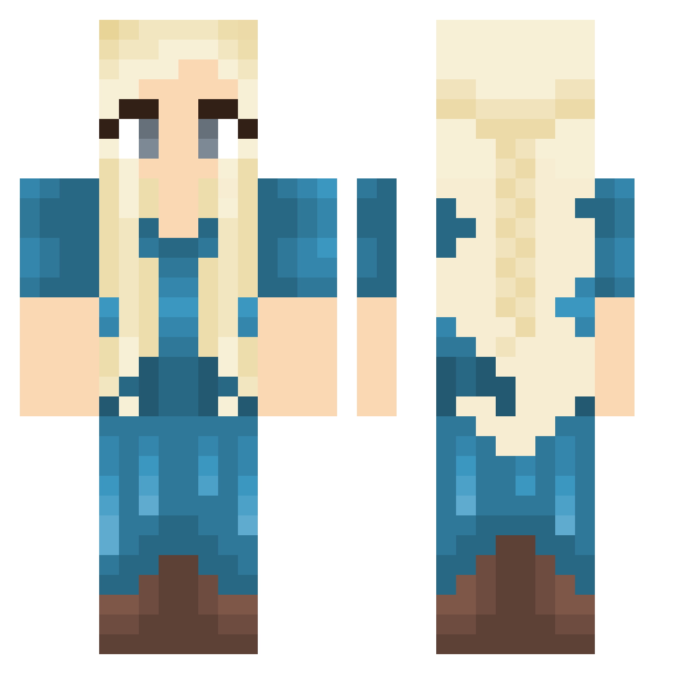 Lilac Minecraft skin, front and back view