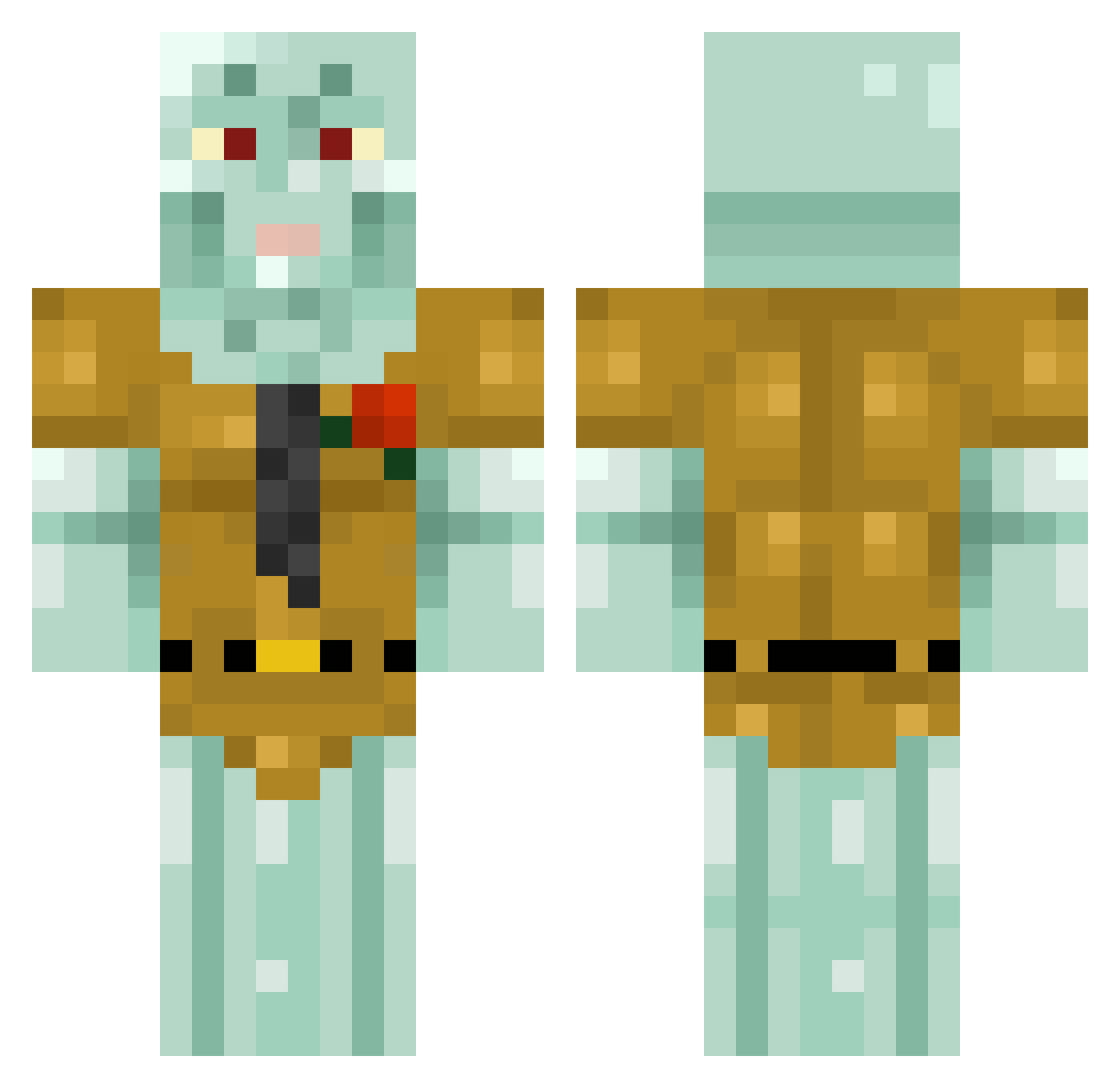 iblox76 Minecraft skin, front and back view