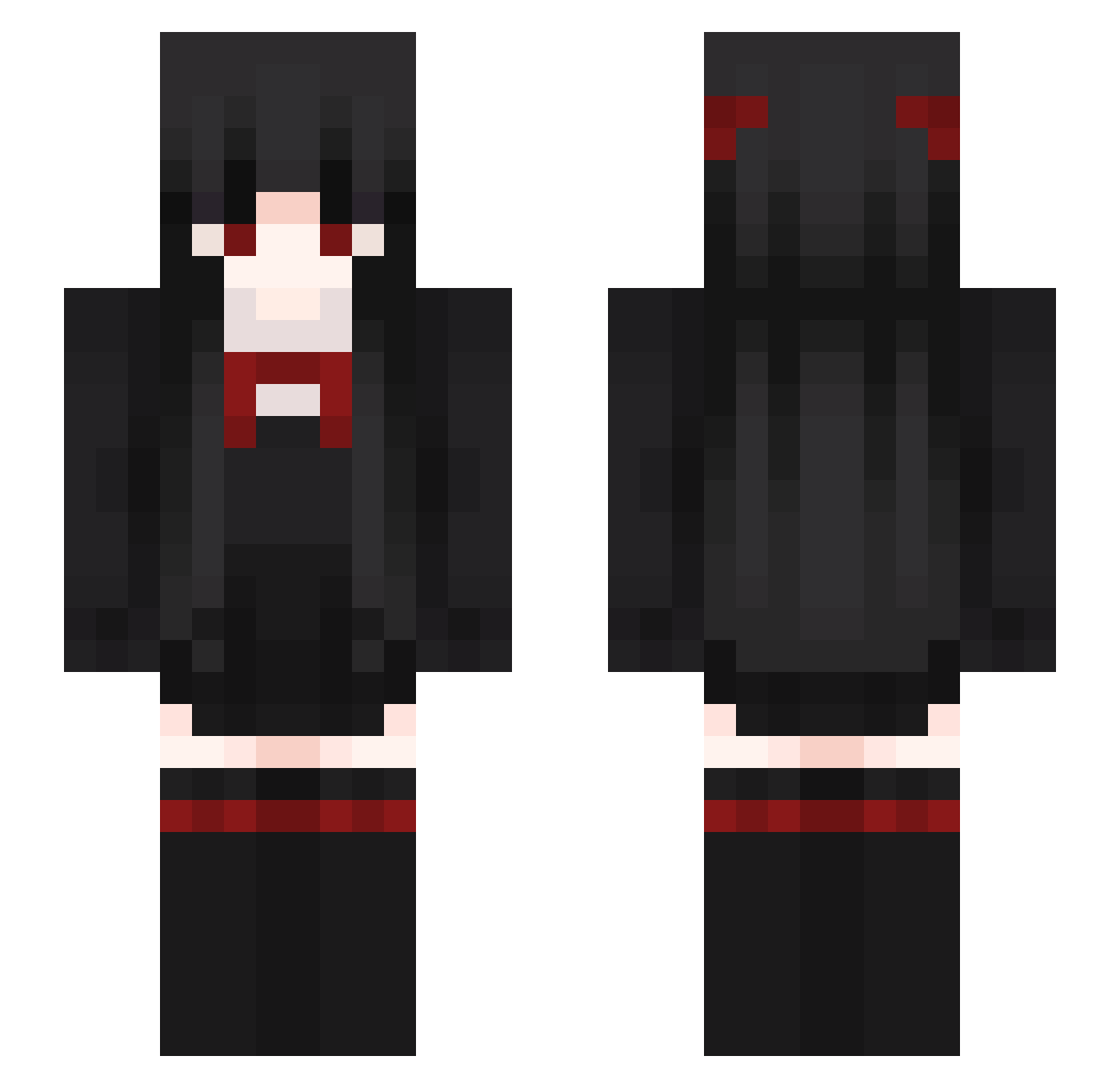 _B0nsaii Minecraft skin, front and back view
