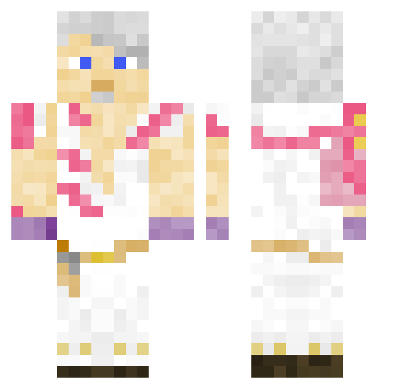 orthopedically Minecraft skin, front and back view