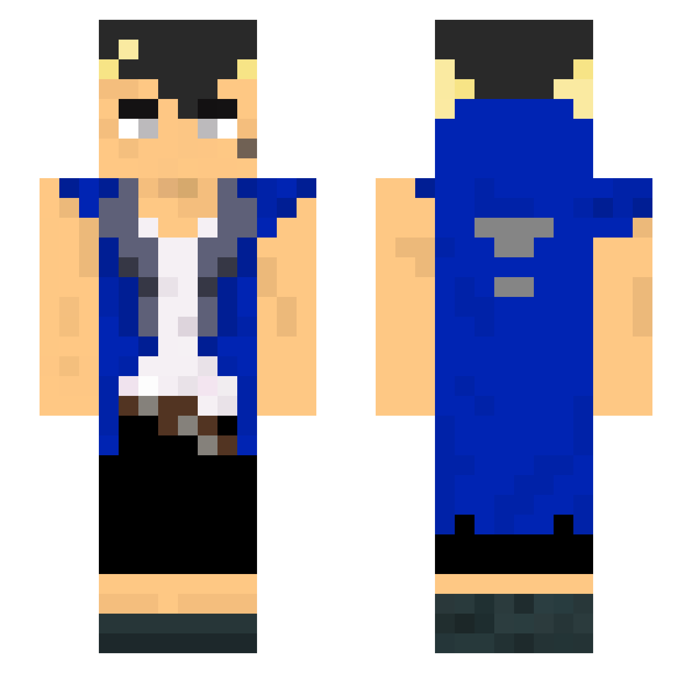 Pomme49 Minecraft skin, front and back view