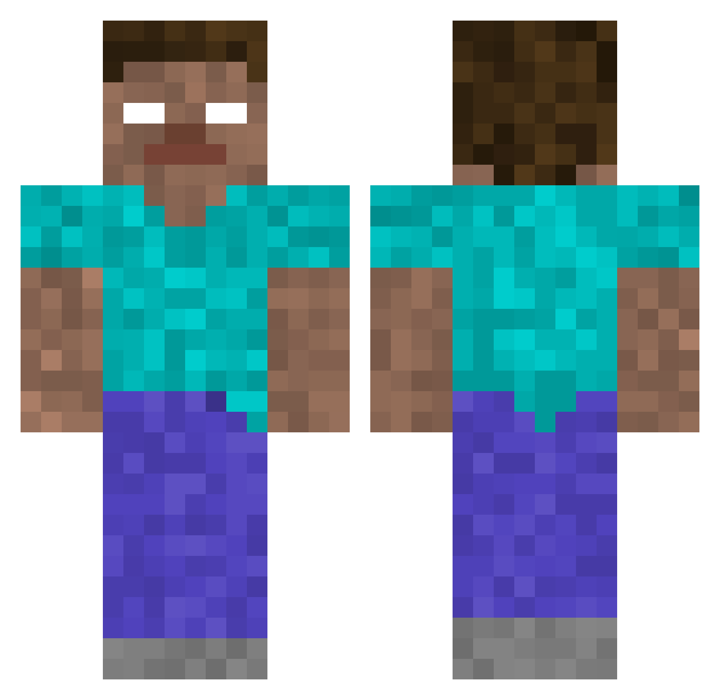 Val2o Minecraft skin, front and back view