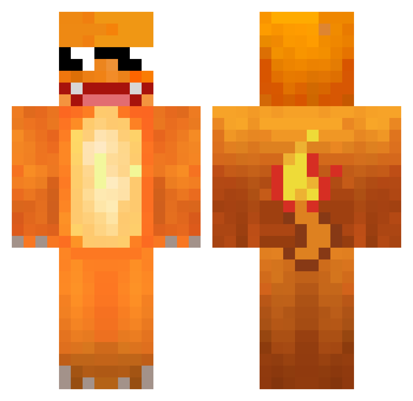 Sxlameche Minecraft skin, front and back view