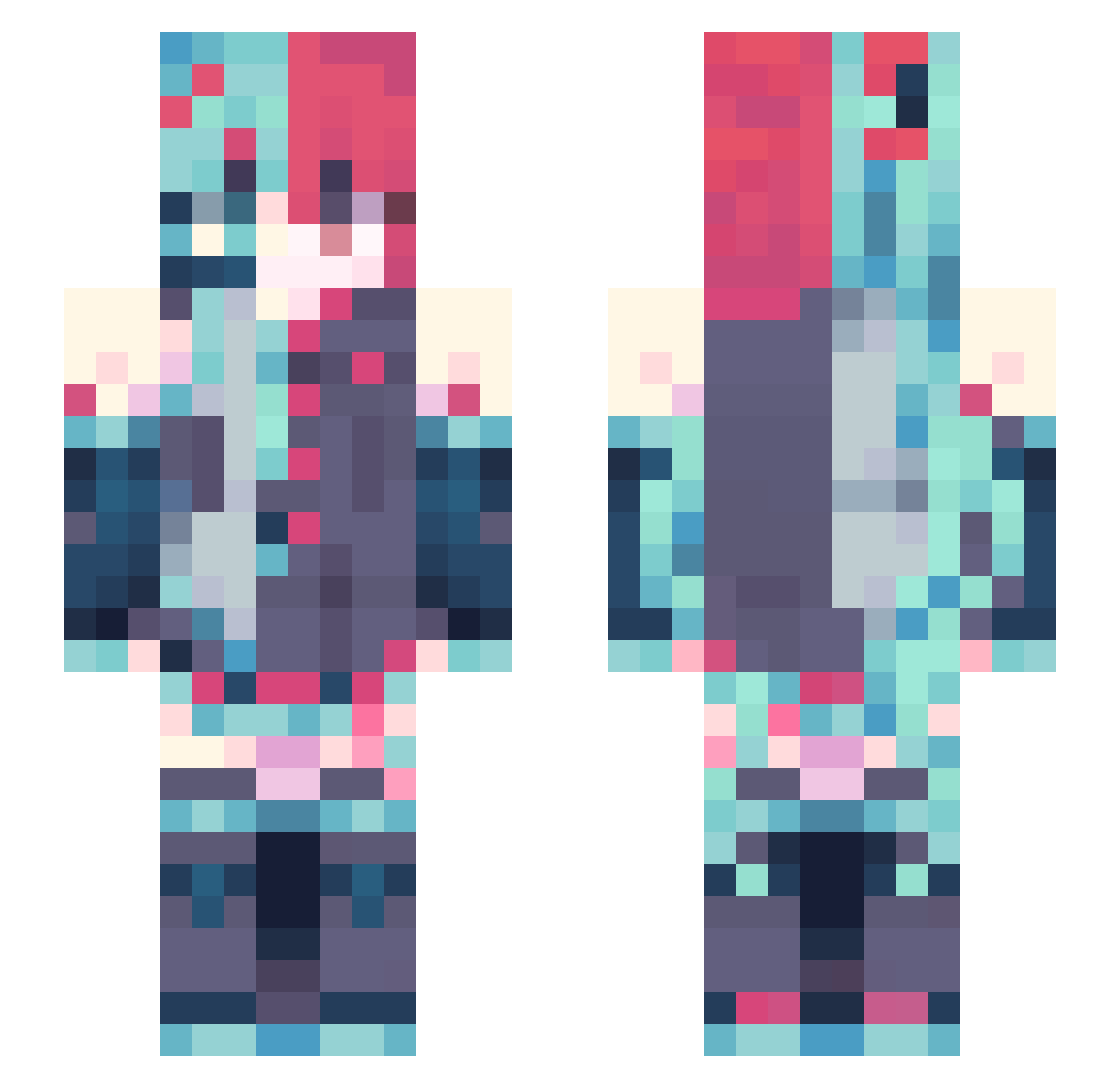 Cloth974 Minecraft skin, front and back view