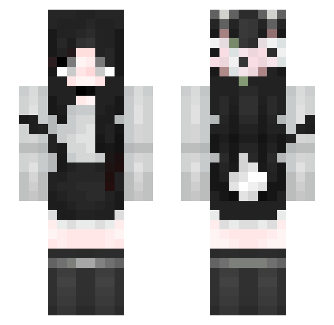 Nekoko_Neko Minecraft skin, front and back view