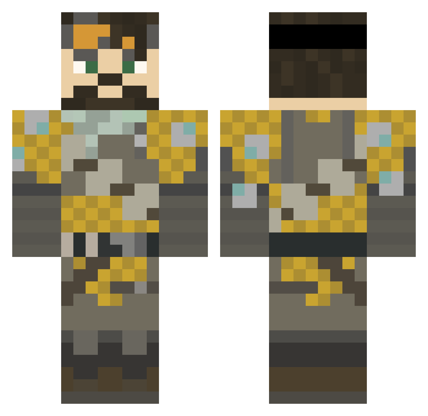 Mattyboy204 Minecraft skin, front and back view