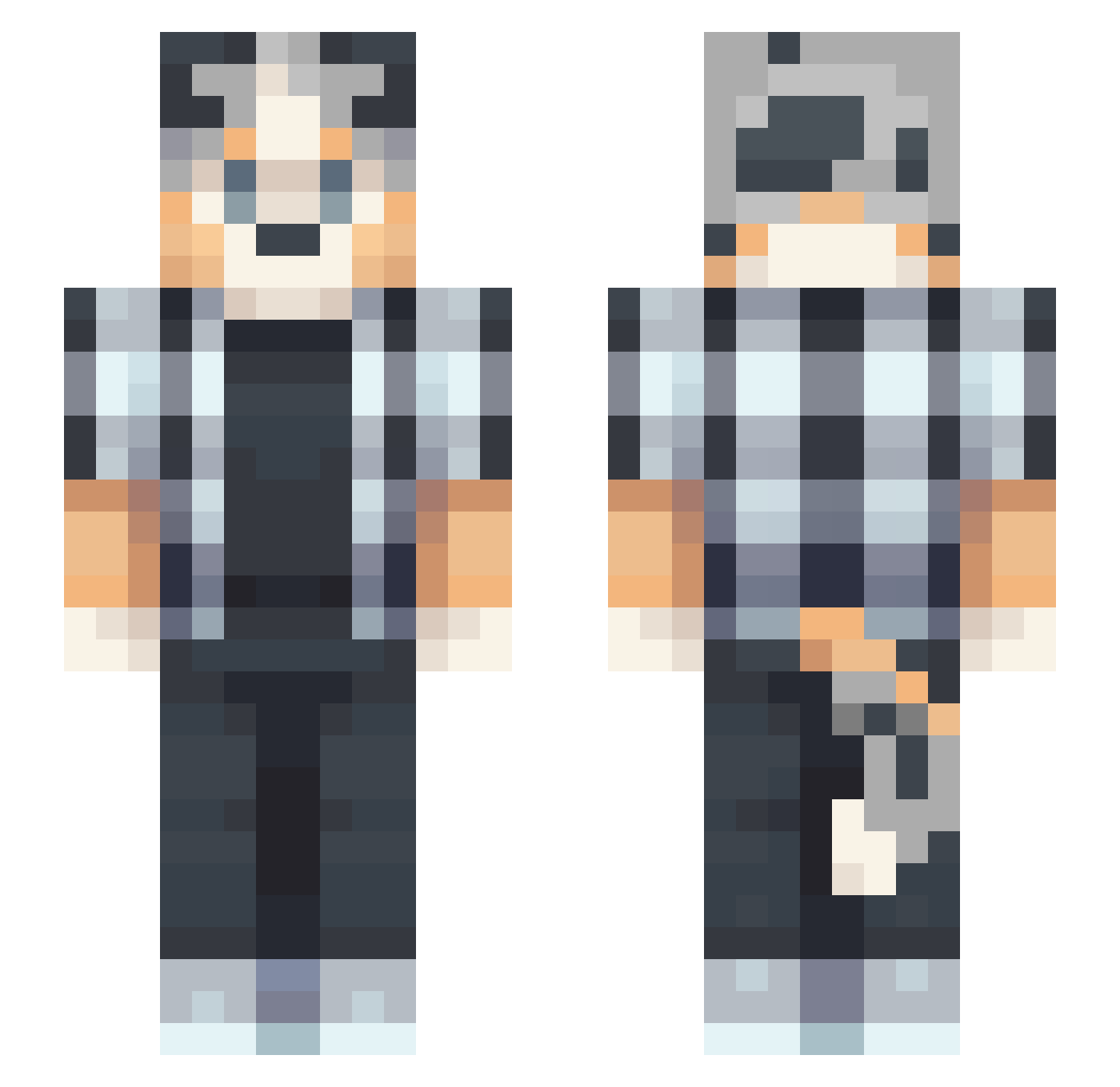 Tailmaw Minecraft skin, front and back view
