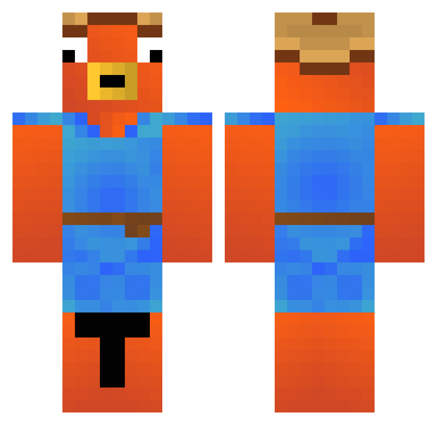 Valentini87 Minecraft skin, front and back view