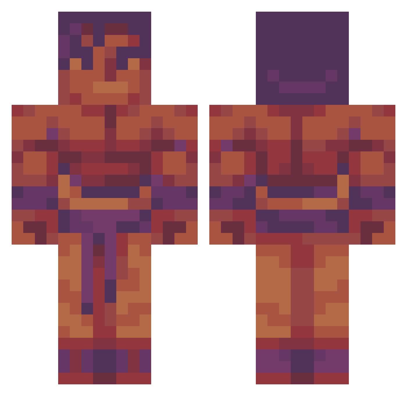 Spookiurf Minecraft skin, front and back view