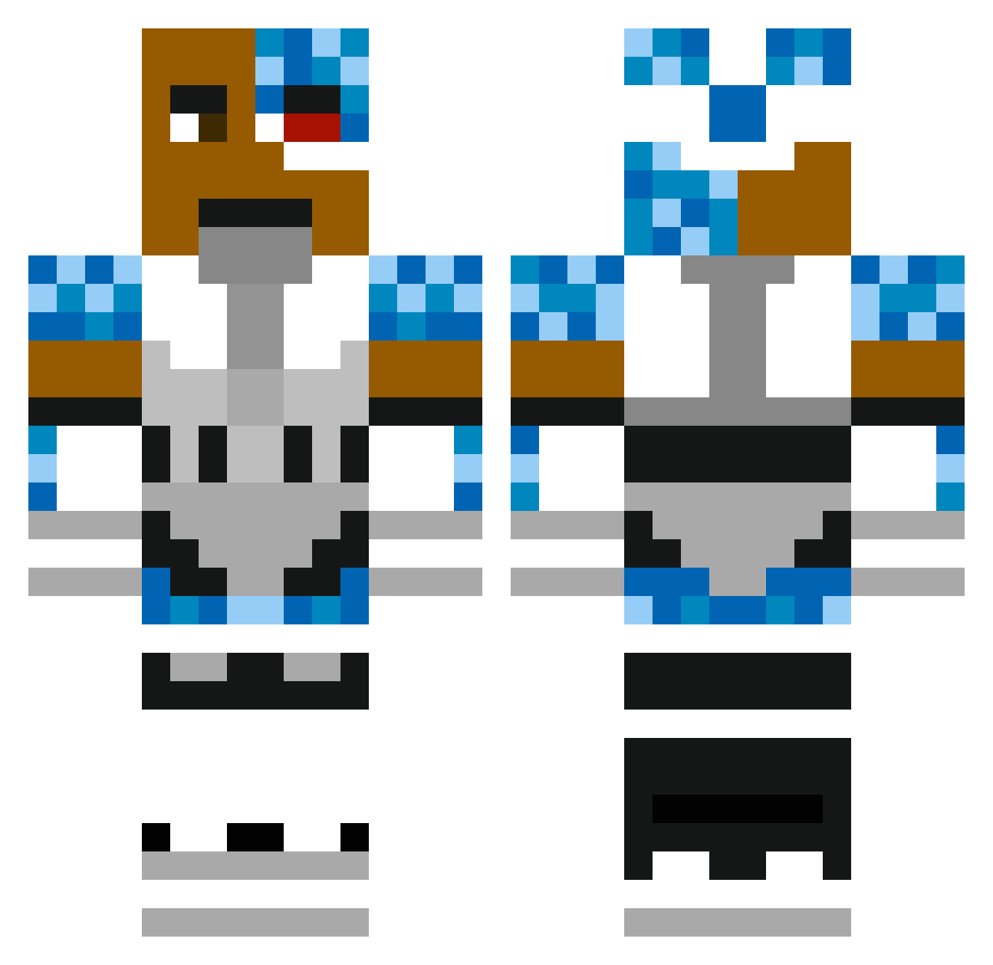 Greg Minecraft skin, front and back view