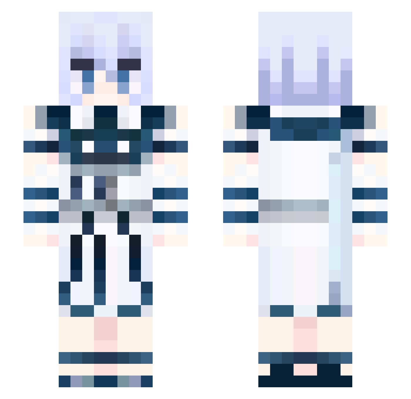 Rssey Minecraft skin, front and back view