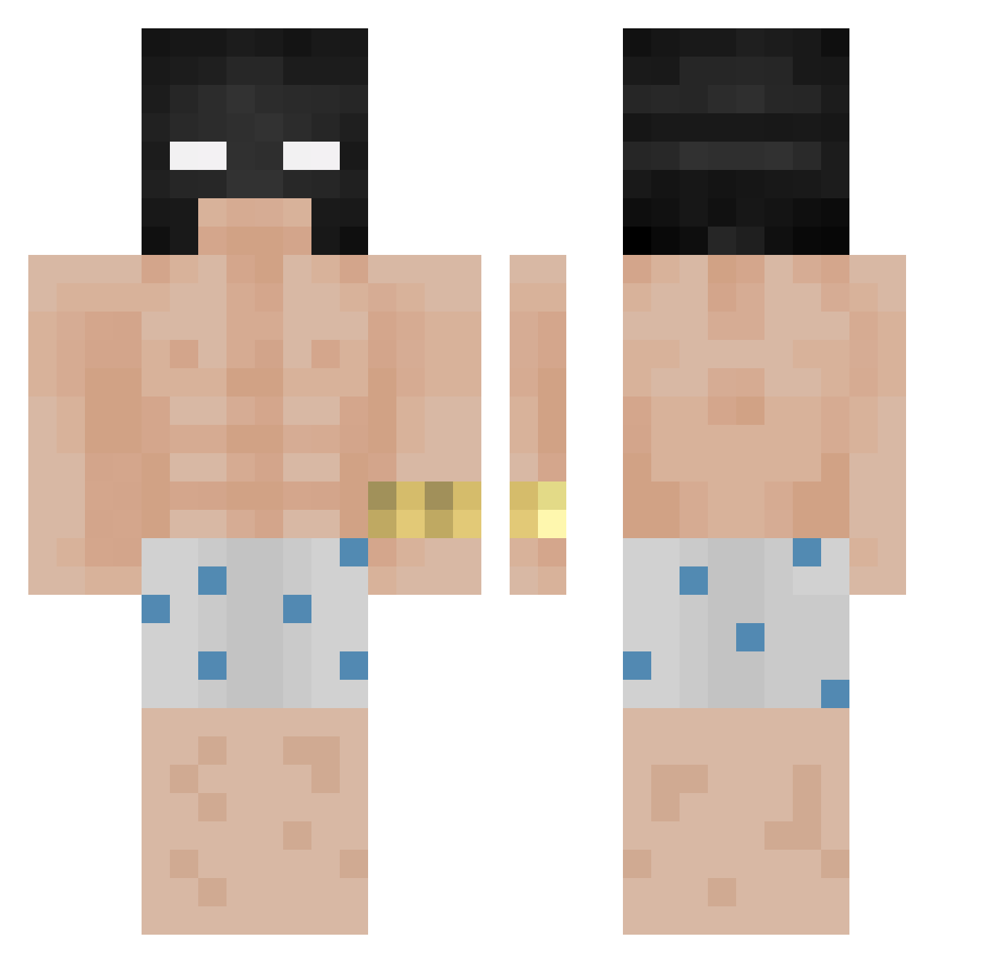 WetJohnson Minecraft skin, front and back view