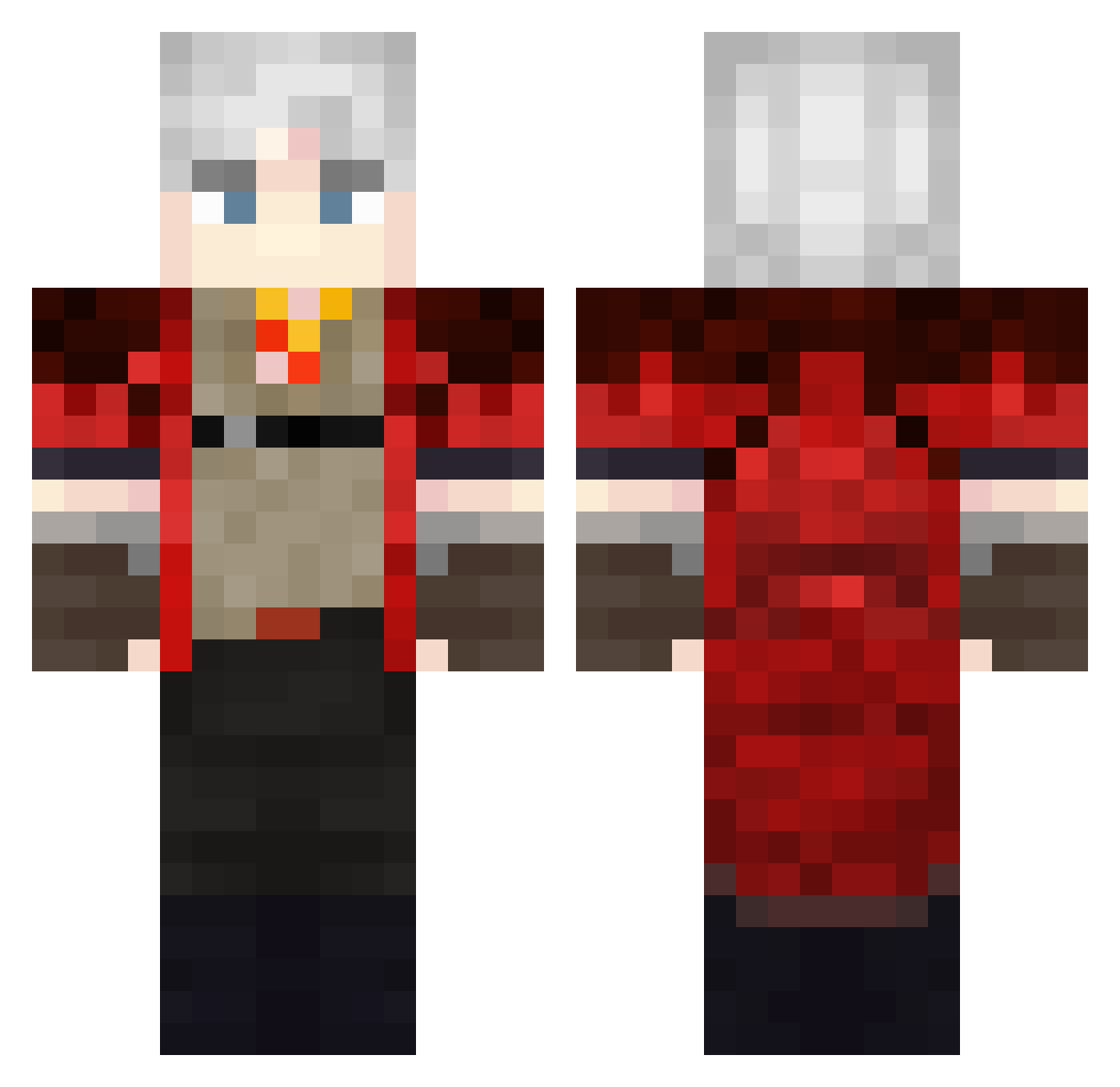 qGOKUp Minecraft skin, front and back view