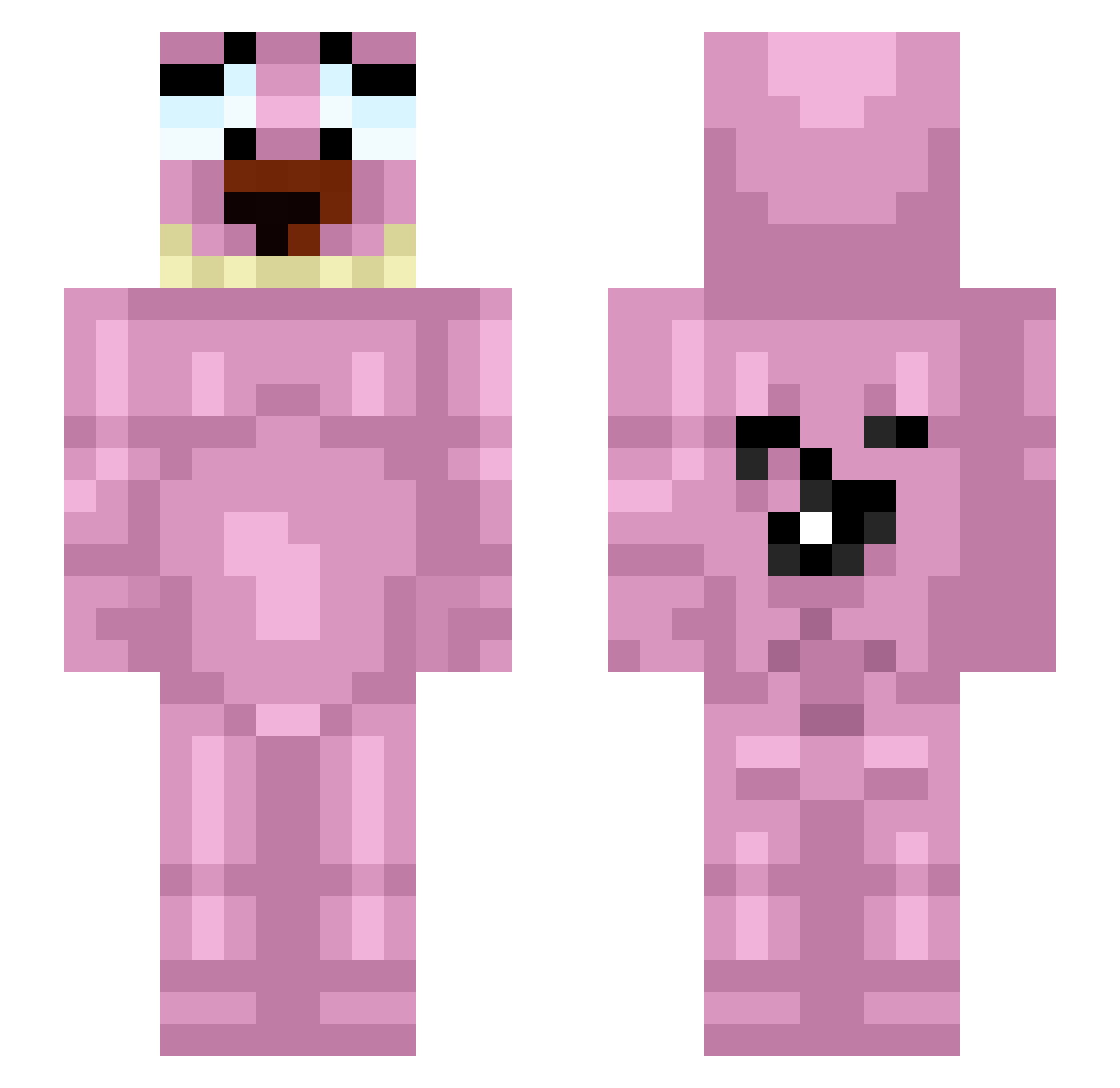 Sp1ce000 Minecraft skin, front and back view