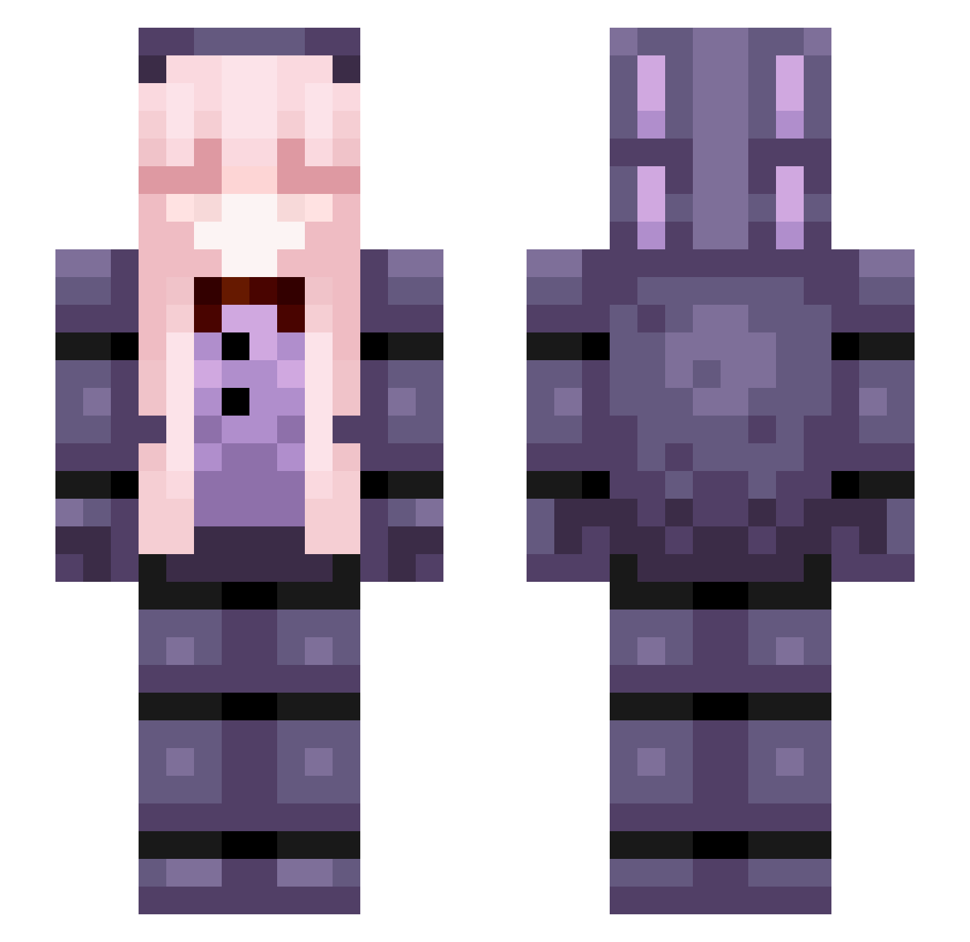 Poison2200 Minecraft skin, front and back view