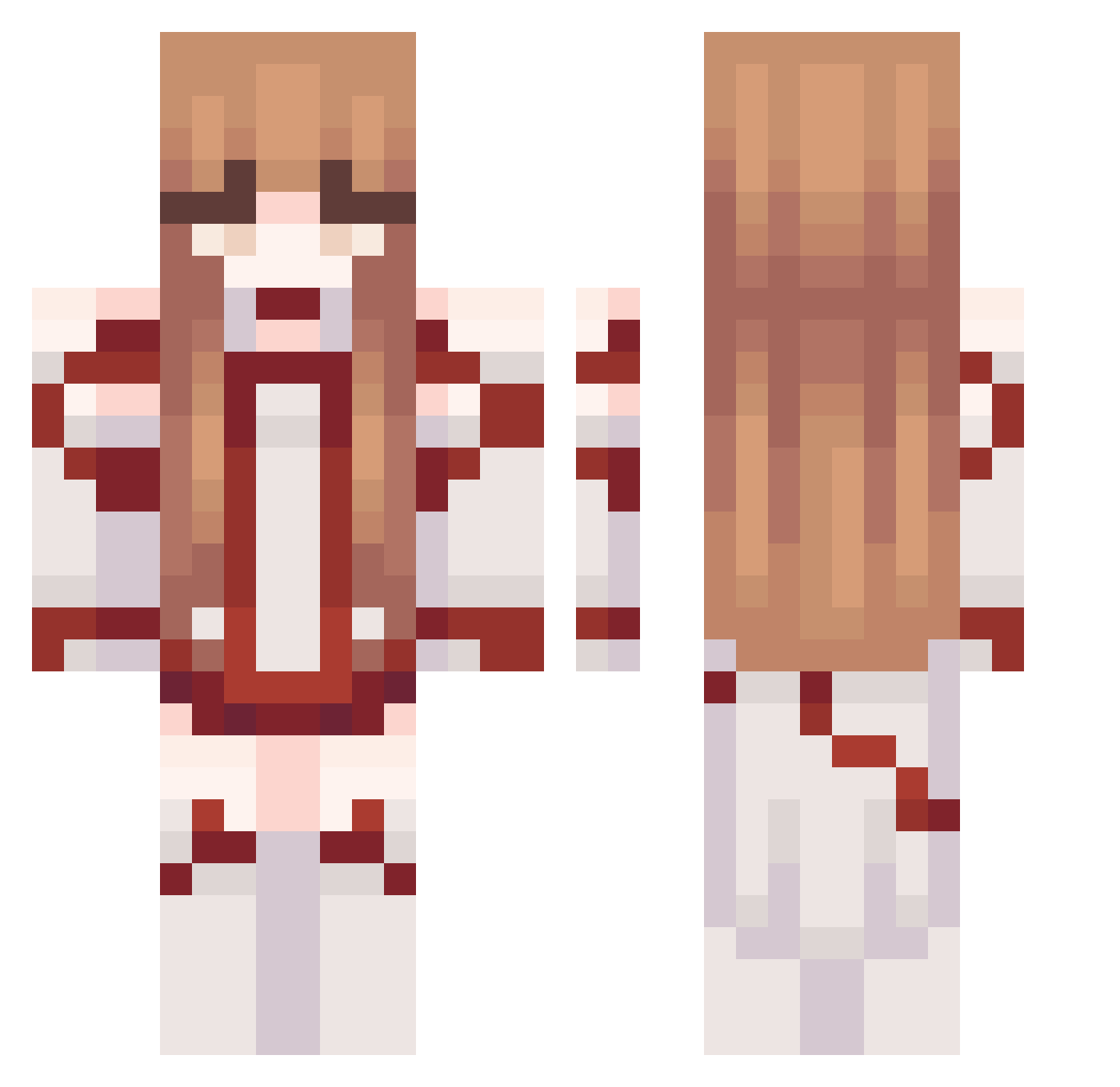 Sakurandie Minecraft skin, front and back view