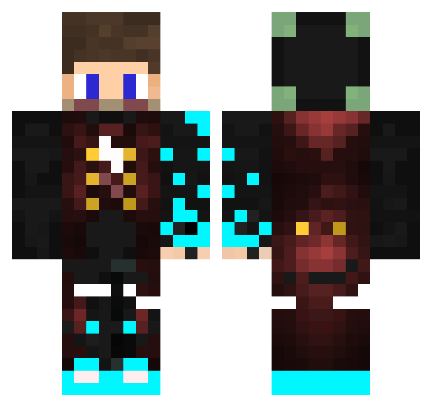 Puololo Minecraft skin, front and back view