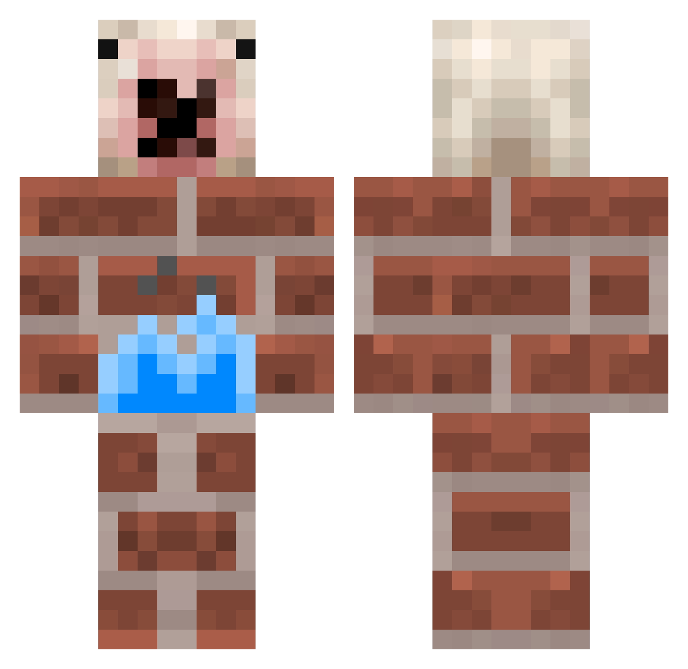 marwtf Minecraft skin, front and back view